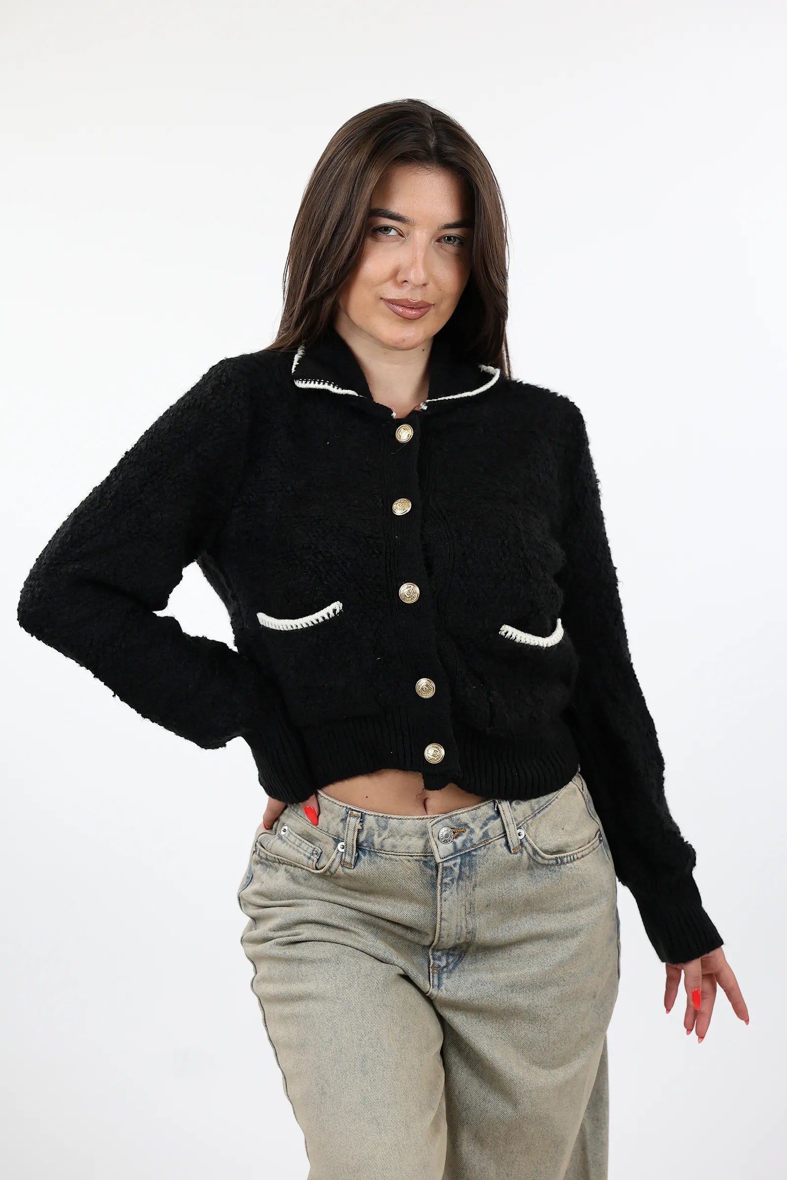 XHEMPER CONTRAST CARDIGAN