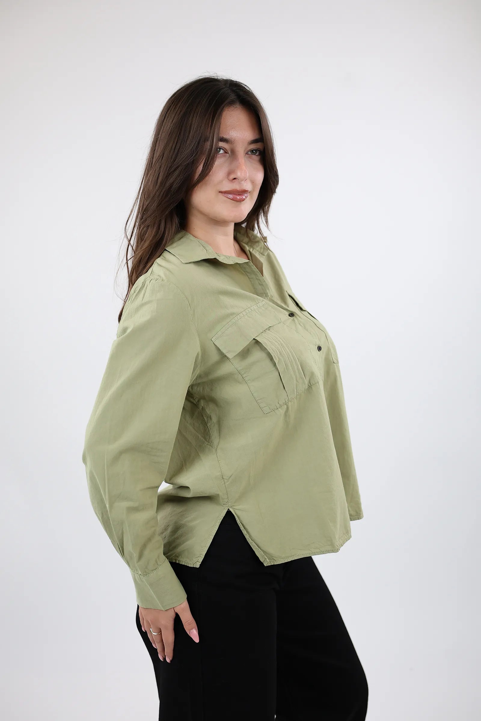 KËMISHË  OLIVE GREEN POCKETS