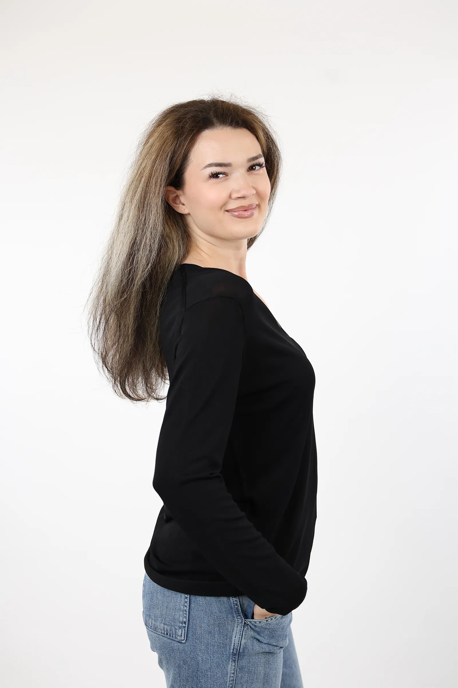 BLUZË SOFT BASIC V-NECK