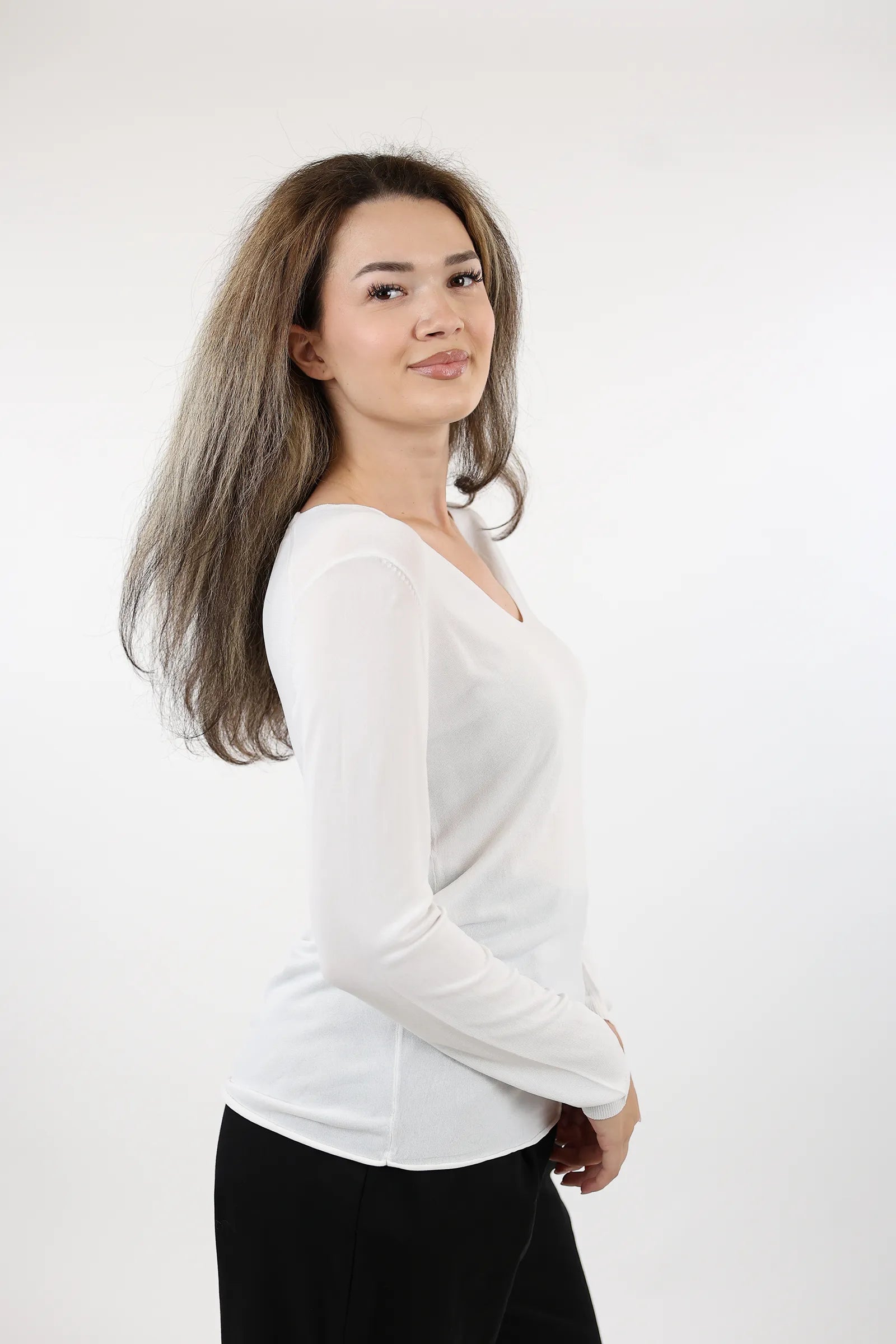 BLUZË SOFT BASIC V-NECK