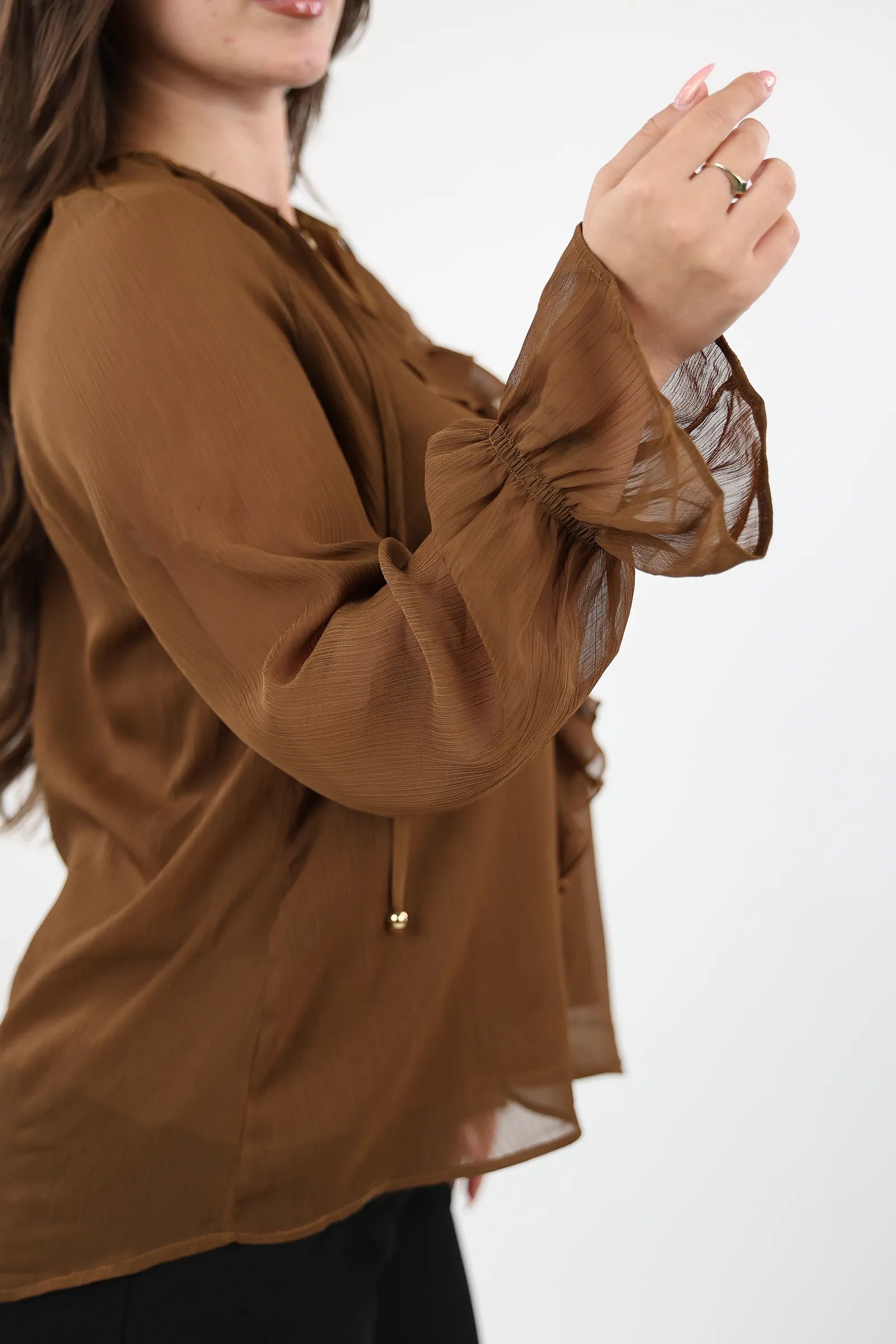 KËMISHË BROWN CHIFFON