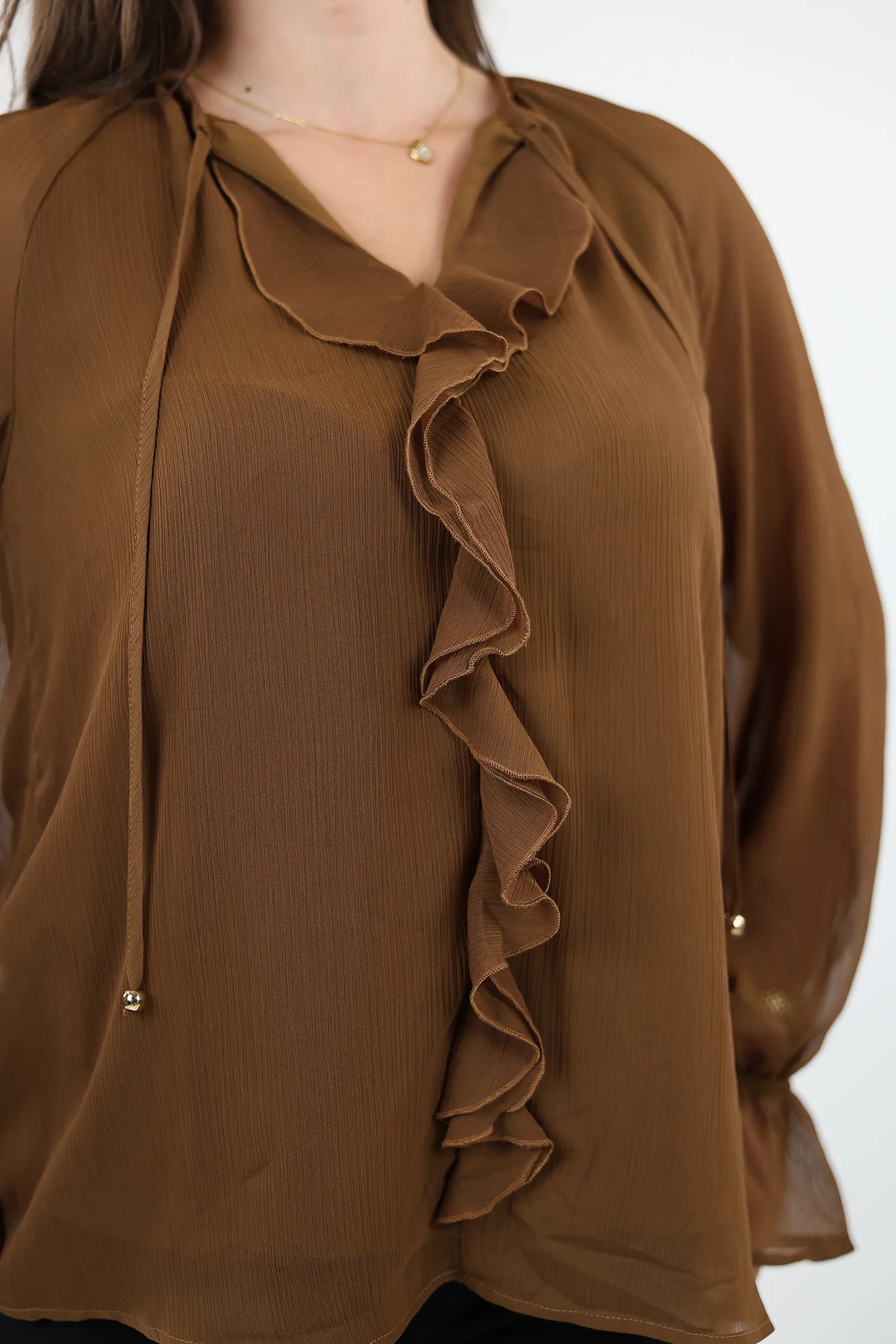 KËMISHË BROWN CHIFFON