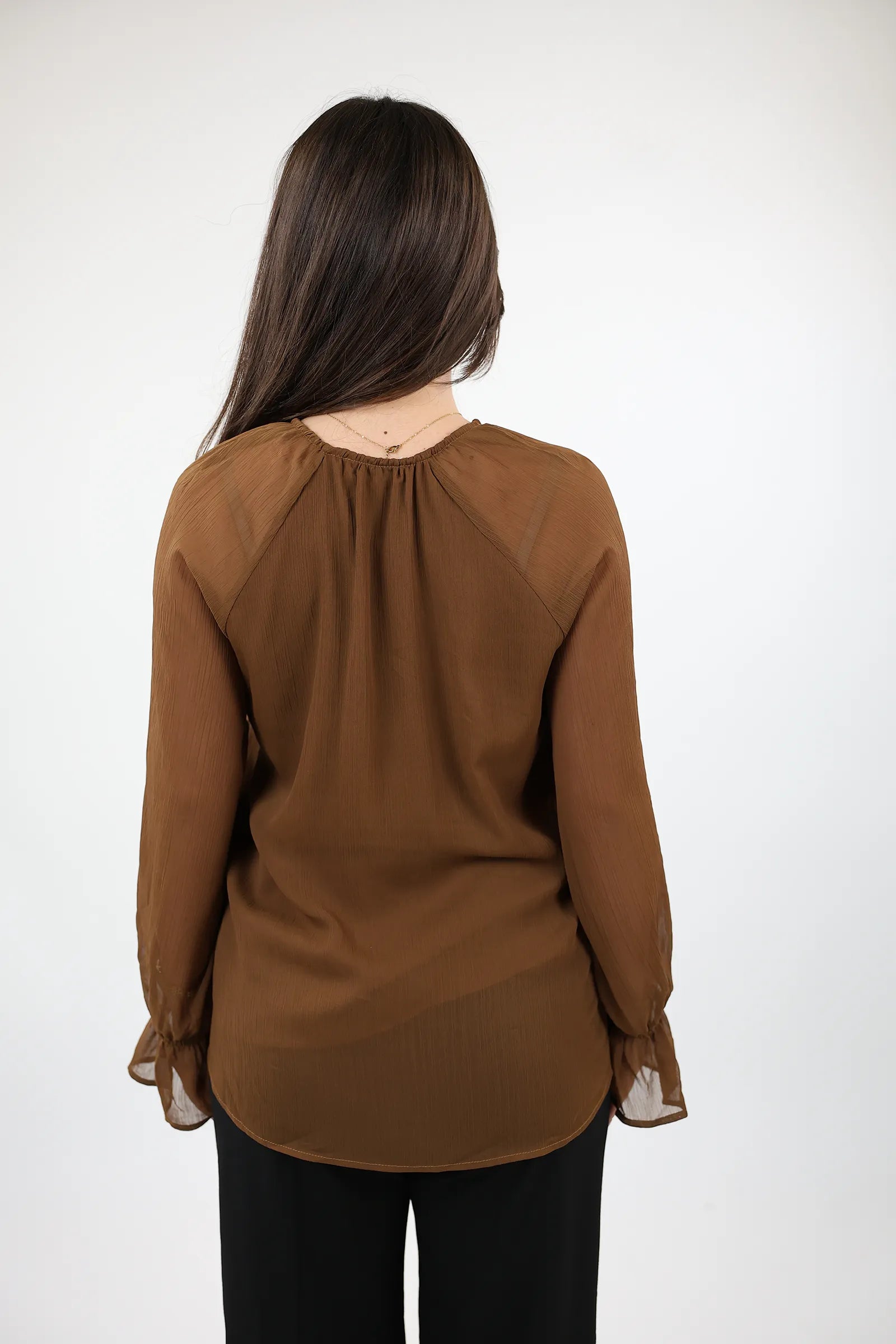 KËMISHË BROWN CHIFFON