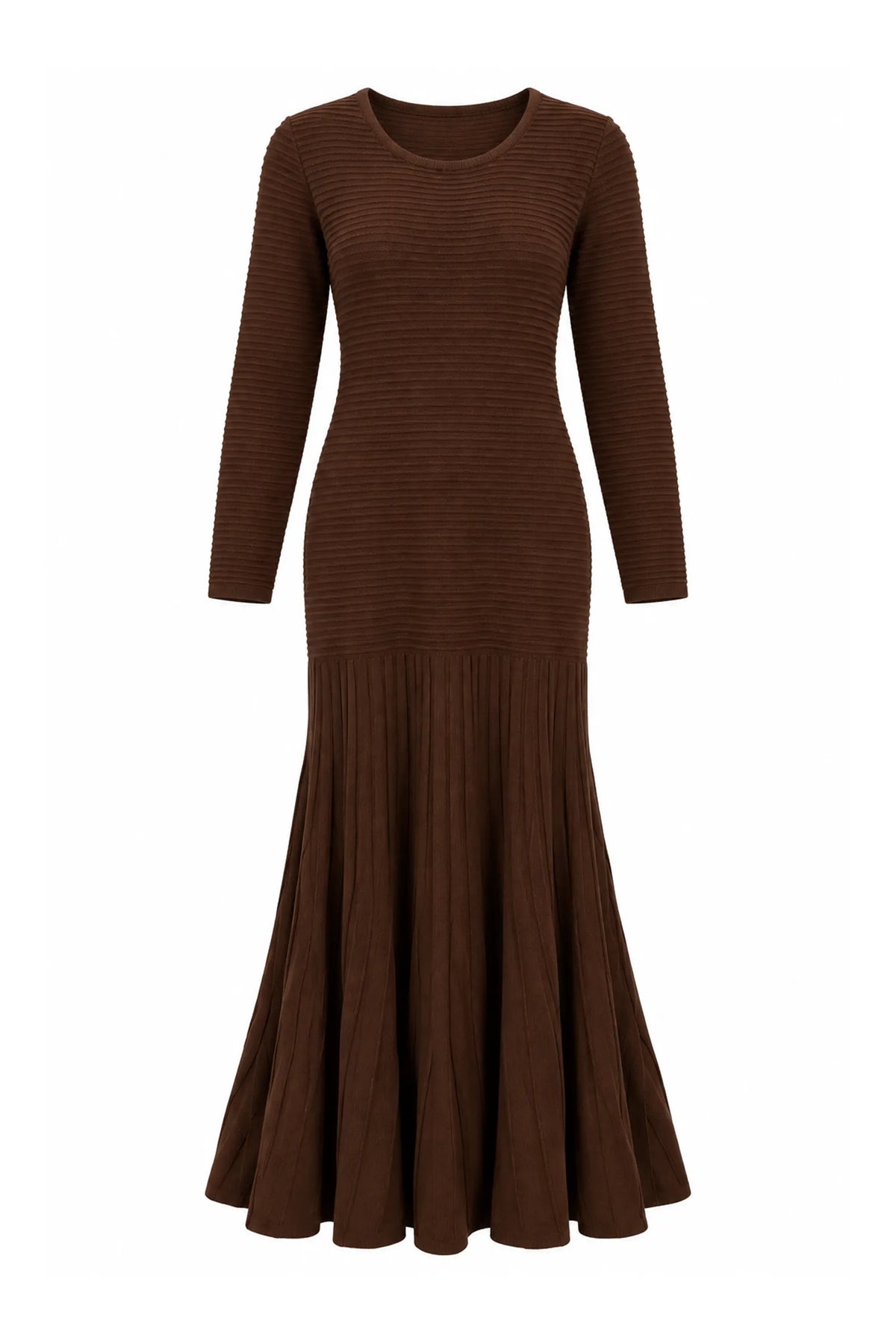Fustan crew-neck maxi dress