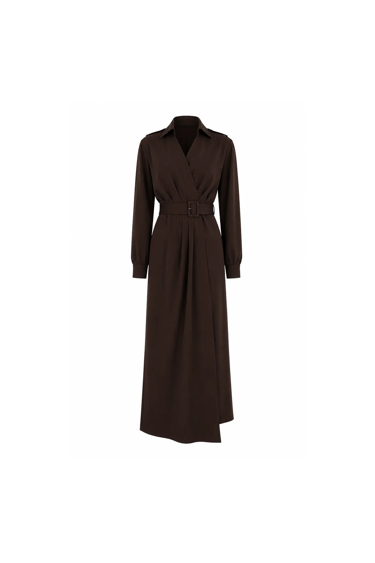 Fustan collared v-neck