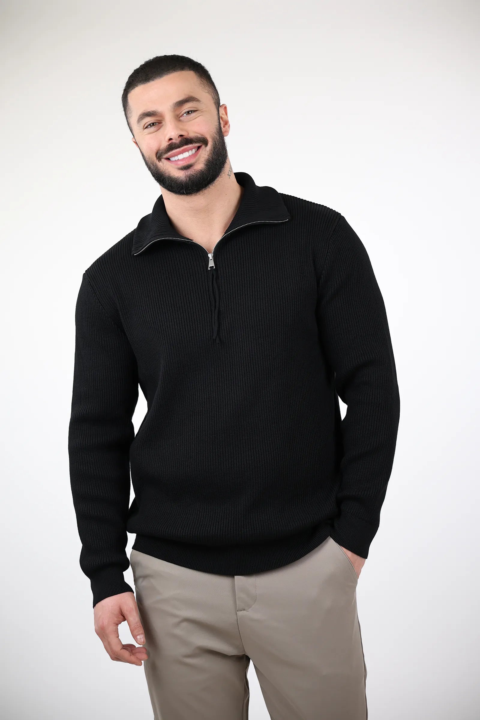 XHEMPER Funnel Neck Rib