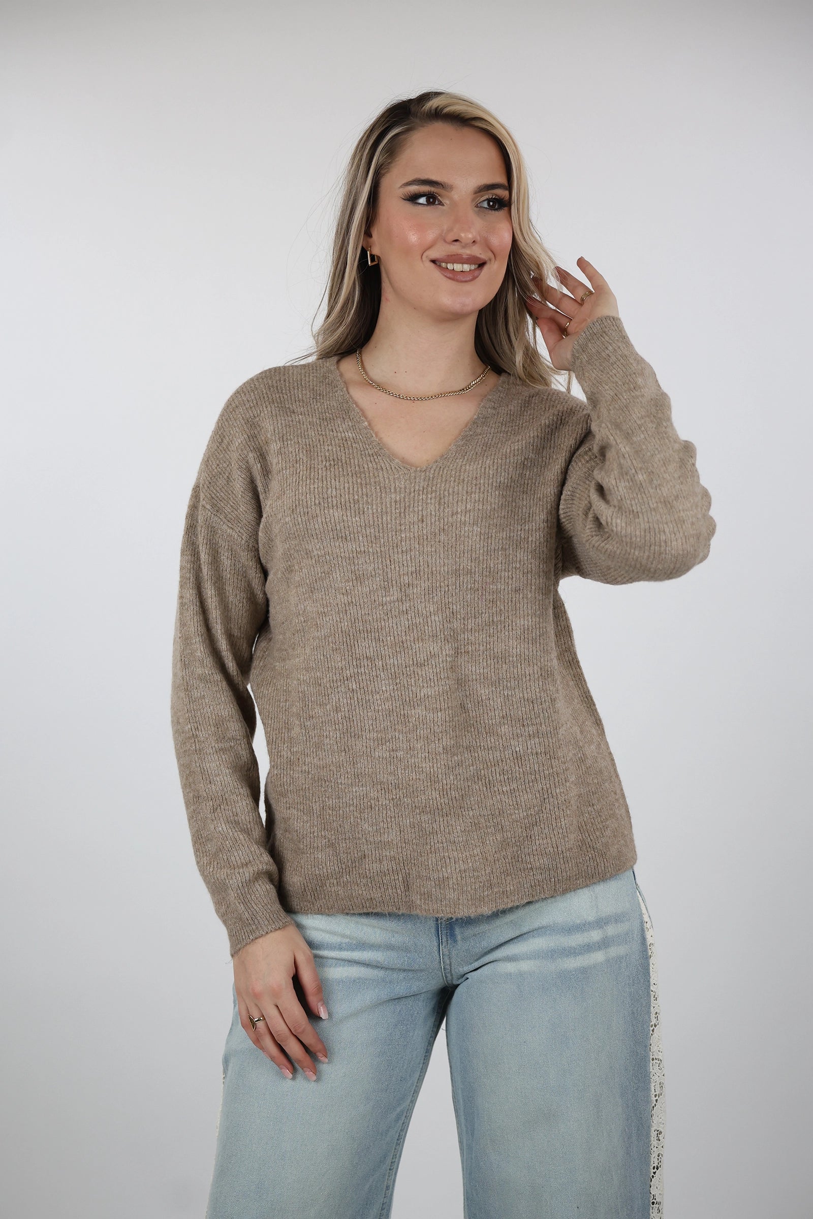 XHEMPER Deep V Knit