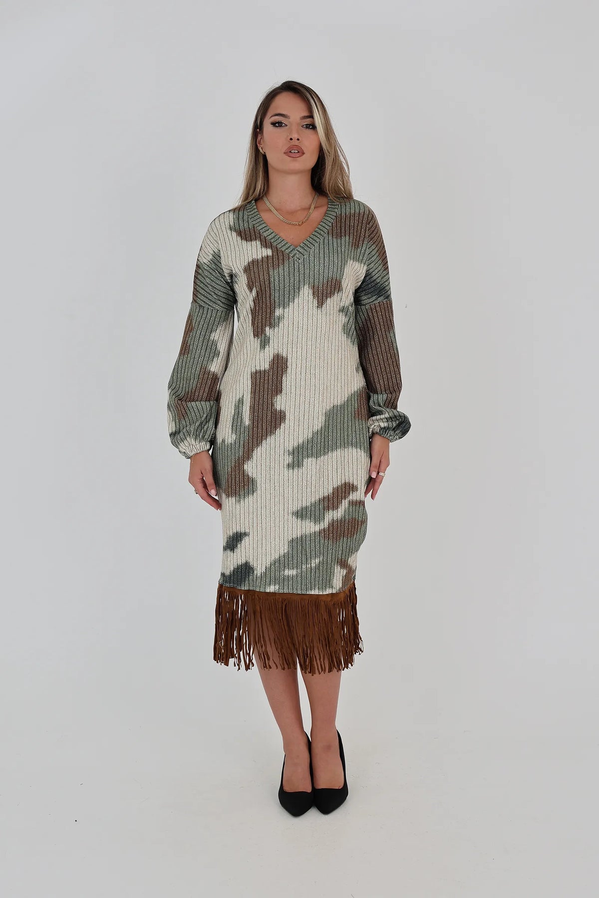 Fustan brown fringe