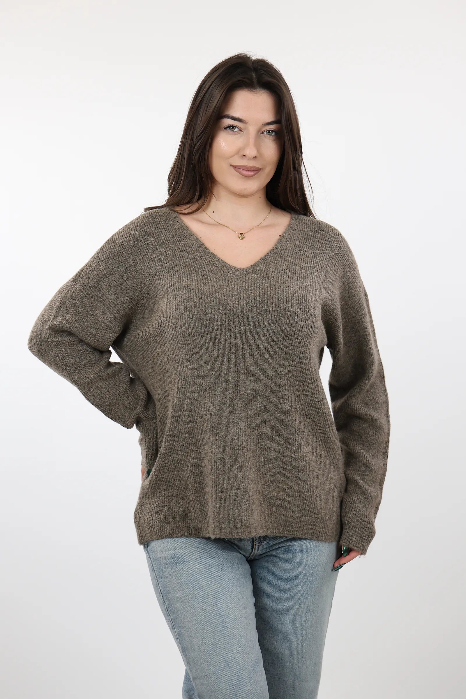 XHEMPER Deep V Knit