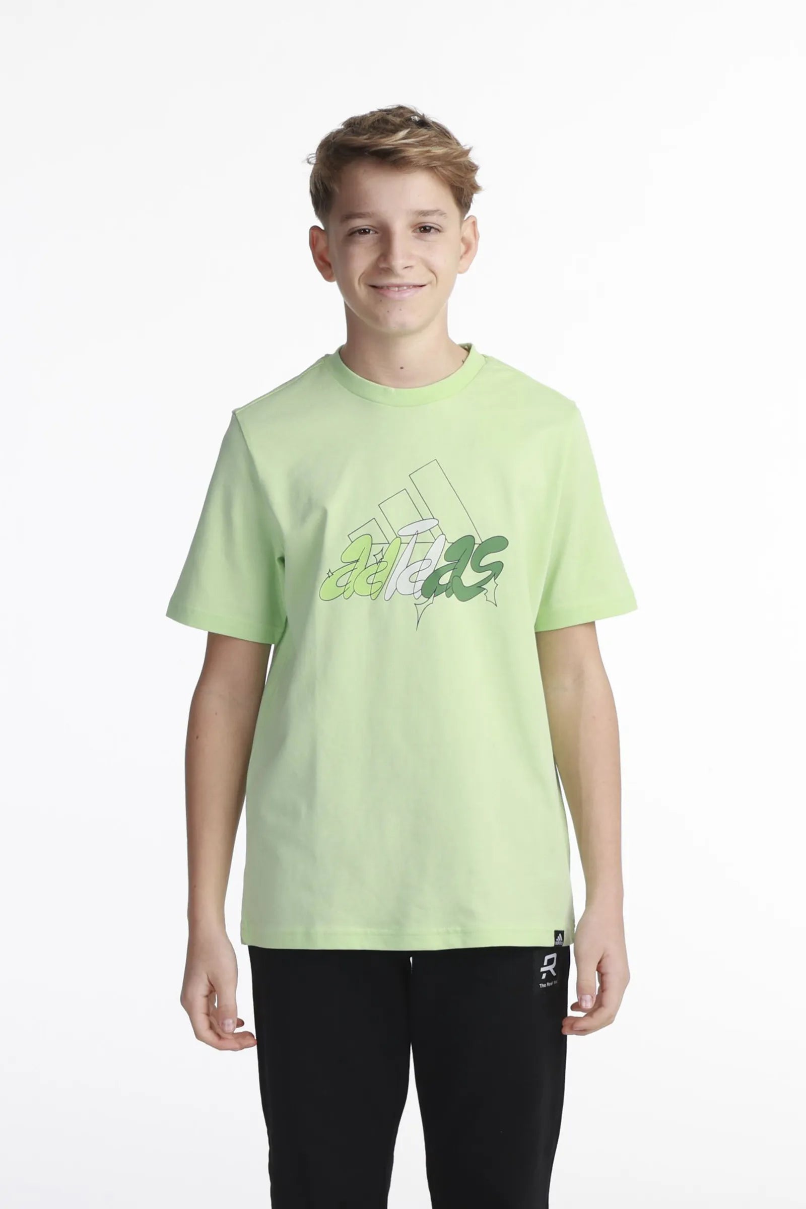 Maice adidas mens essentials single jersey linear embroidered logo t shirt Mens (Green Illus BOS)