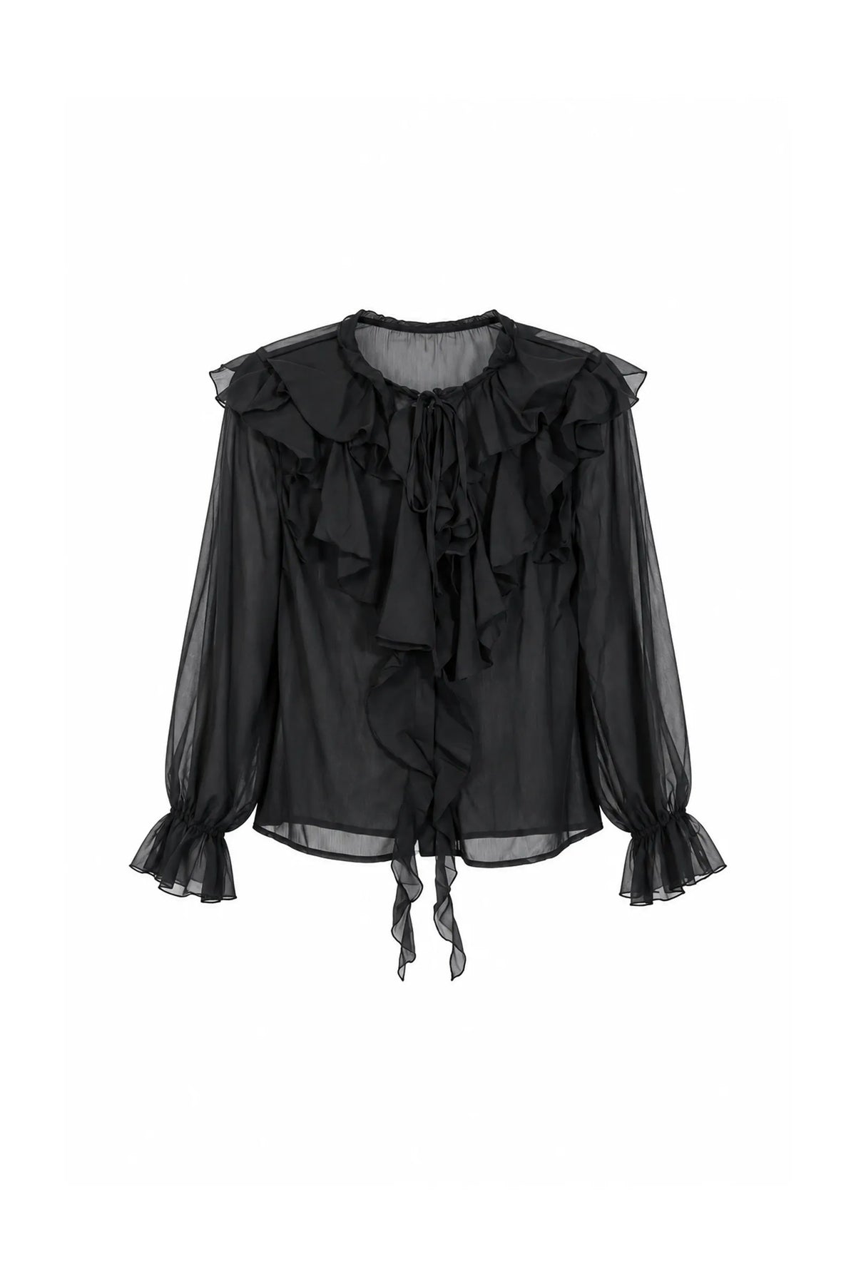 Kemishe tie neck ruffle