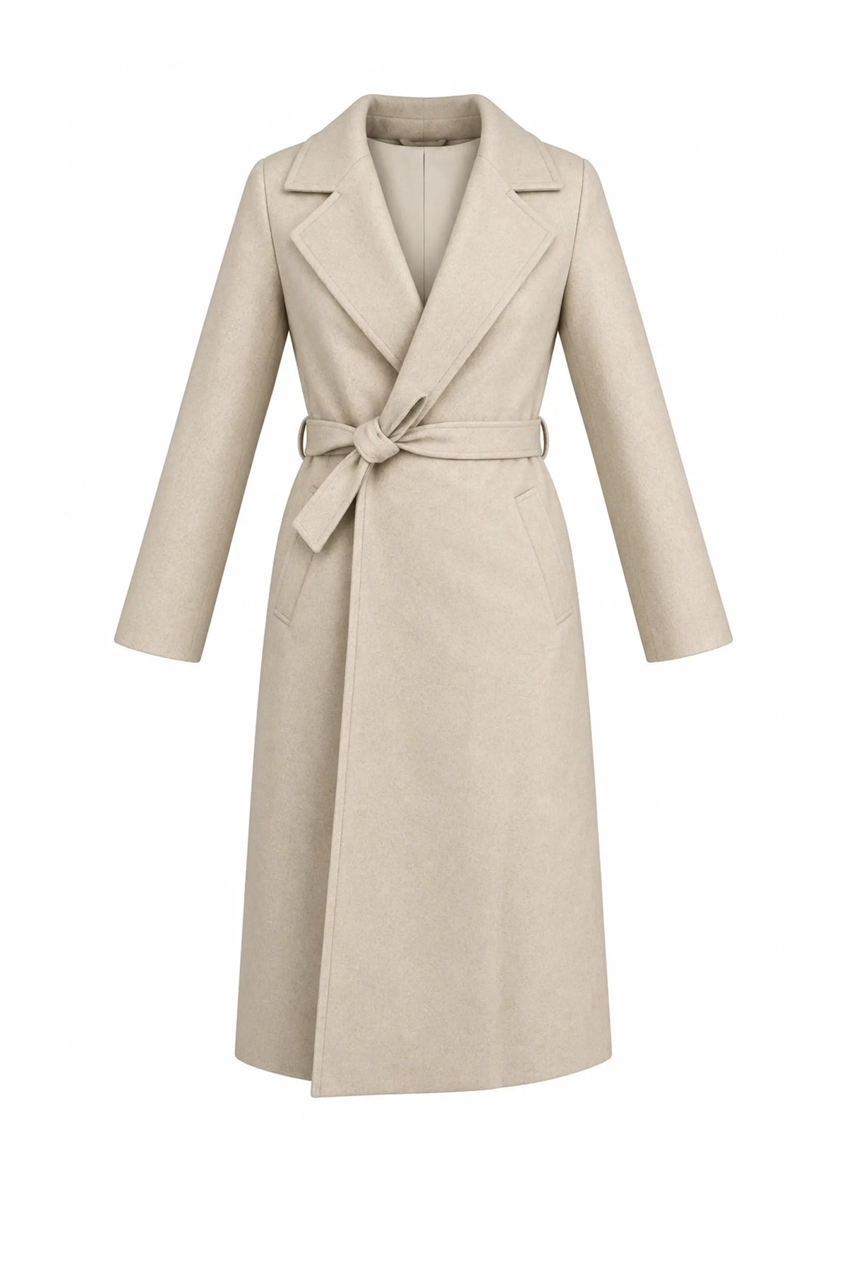 Pallto asymmetrical tie-waist