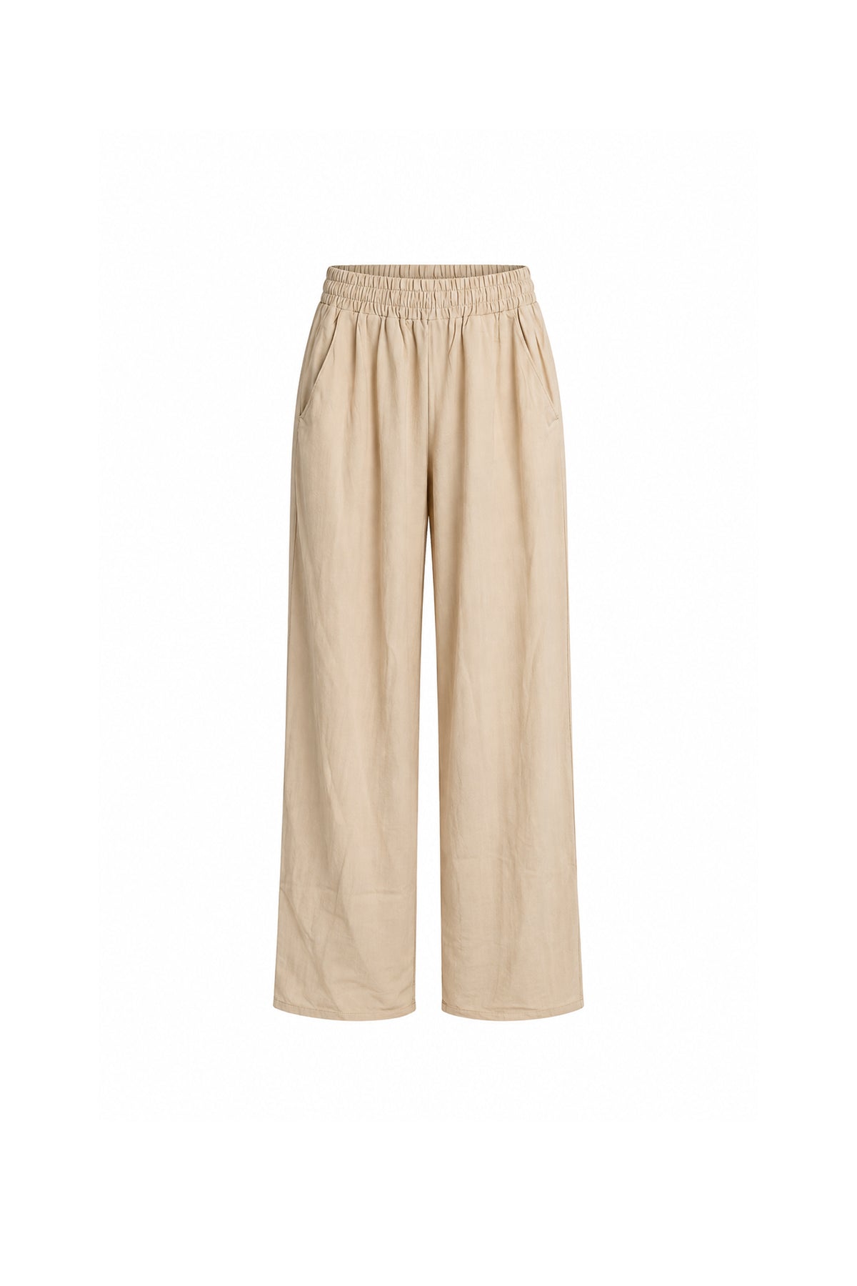 Pantallona beige wide-leg