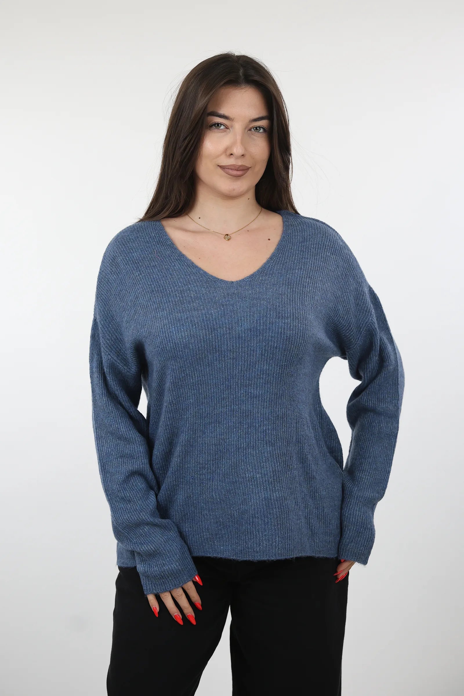 XHEMPER Deep V Knit