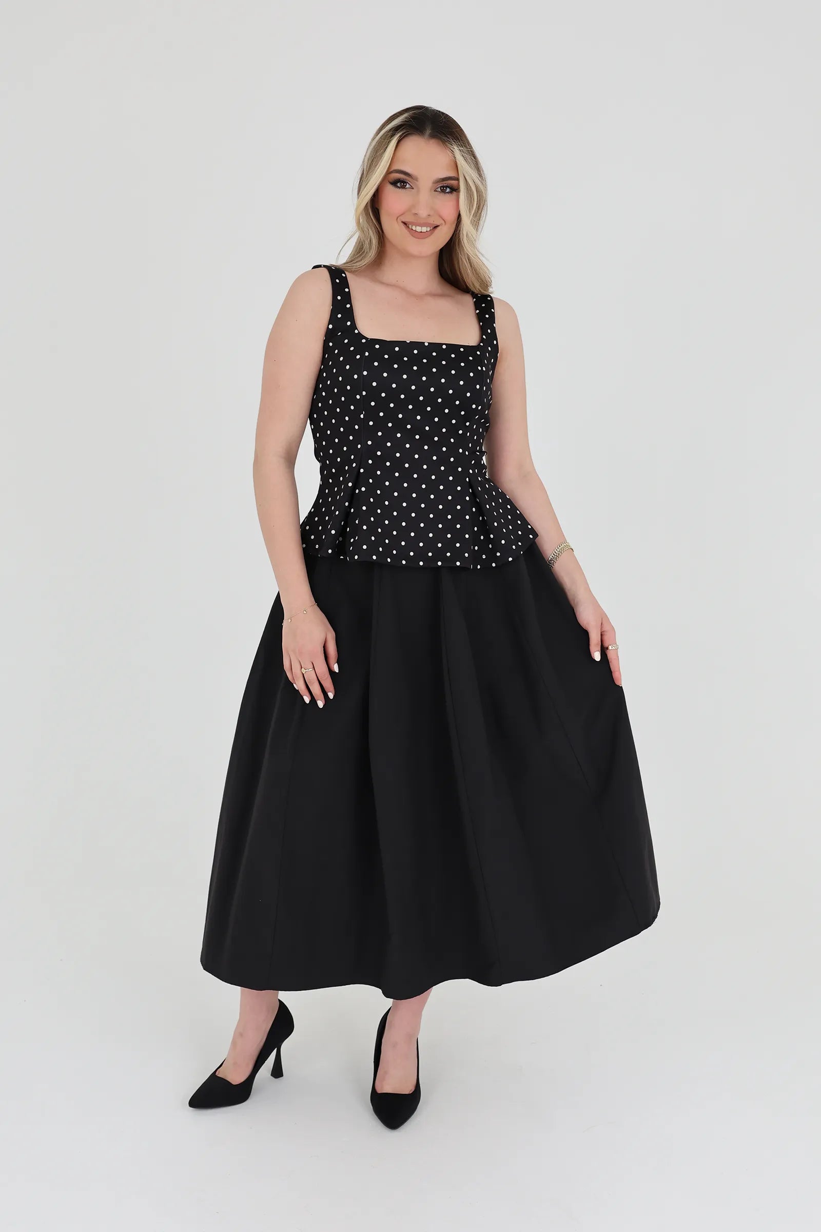 Maice black polka dot