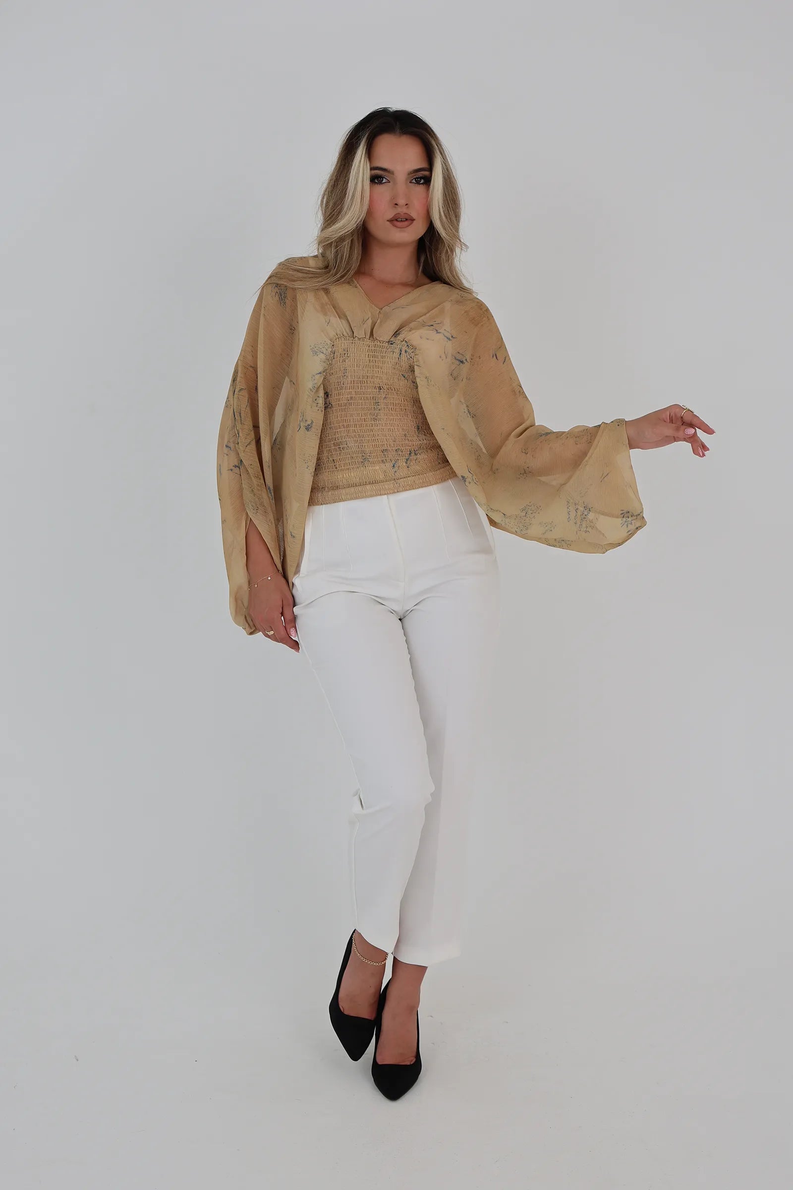 Bluze v-neck butterfly
