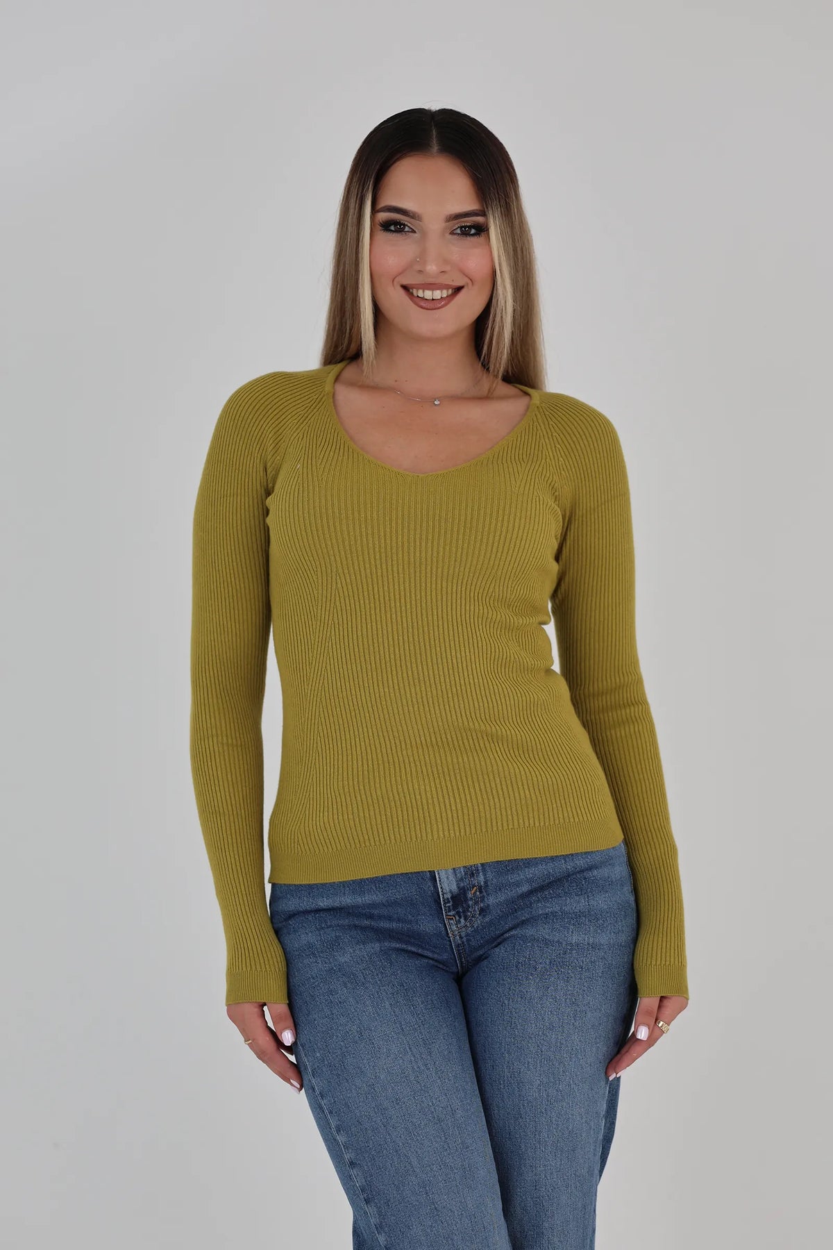 Bluze v-neck knit