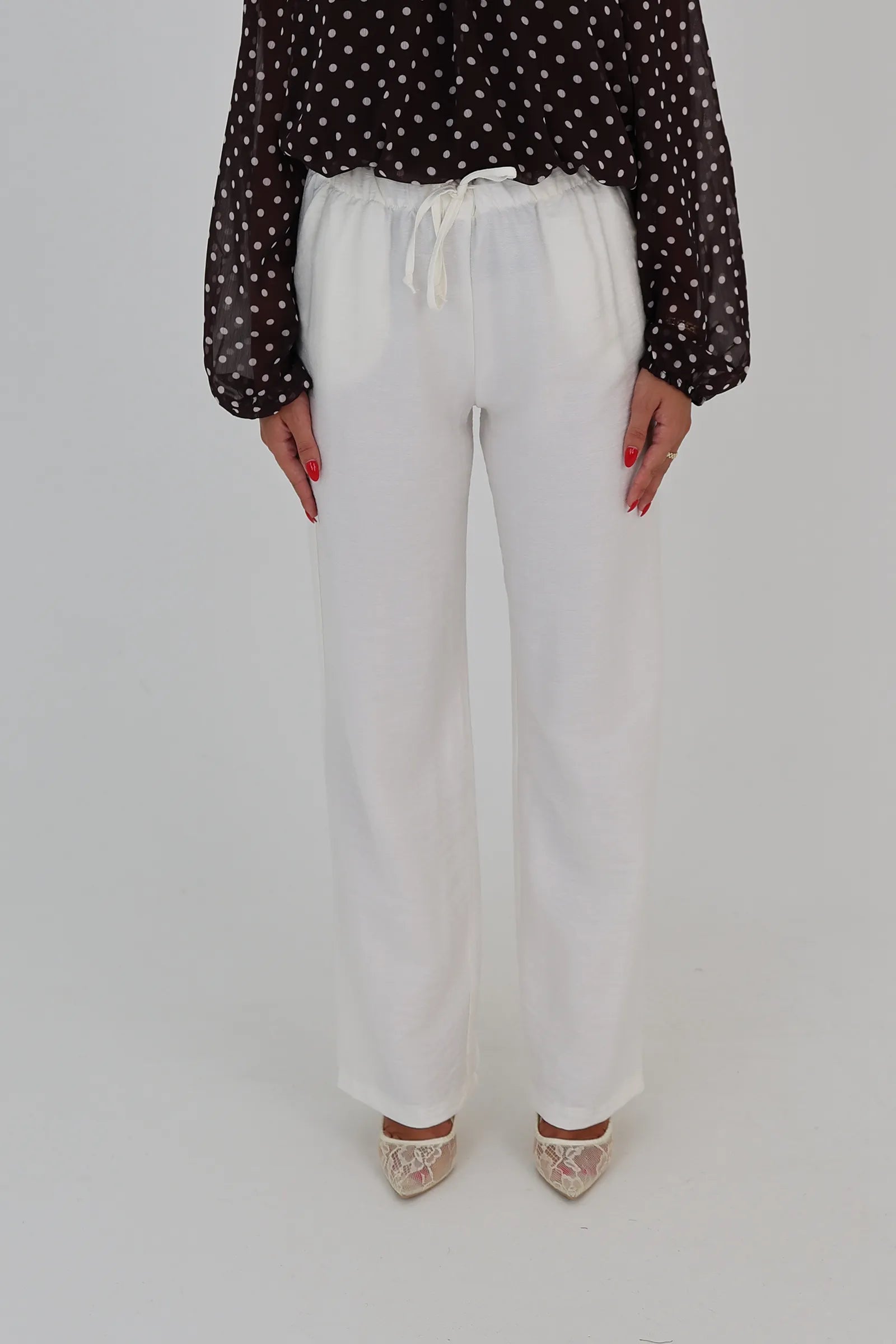 Pantallona linen wide leg