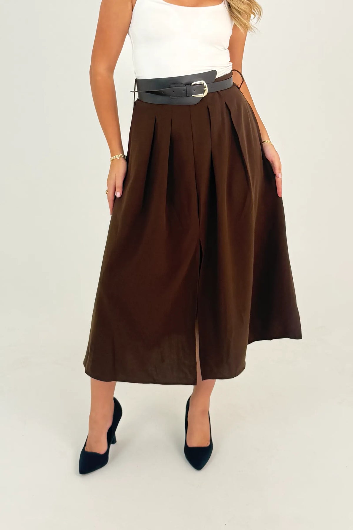 Fund  pleated midi skirt