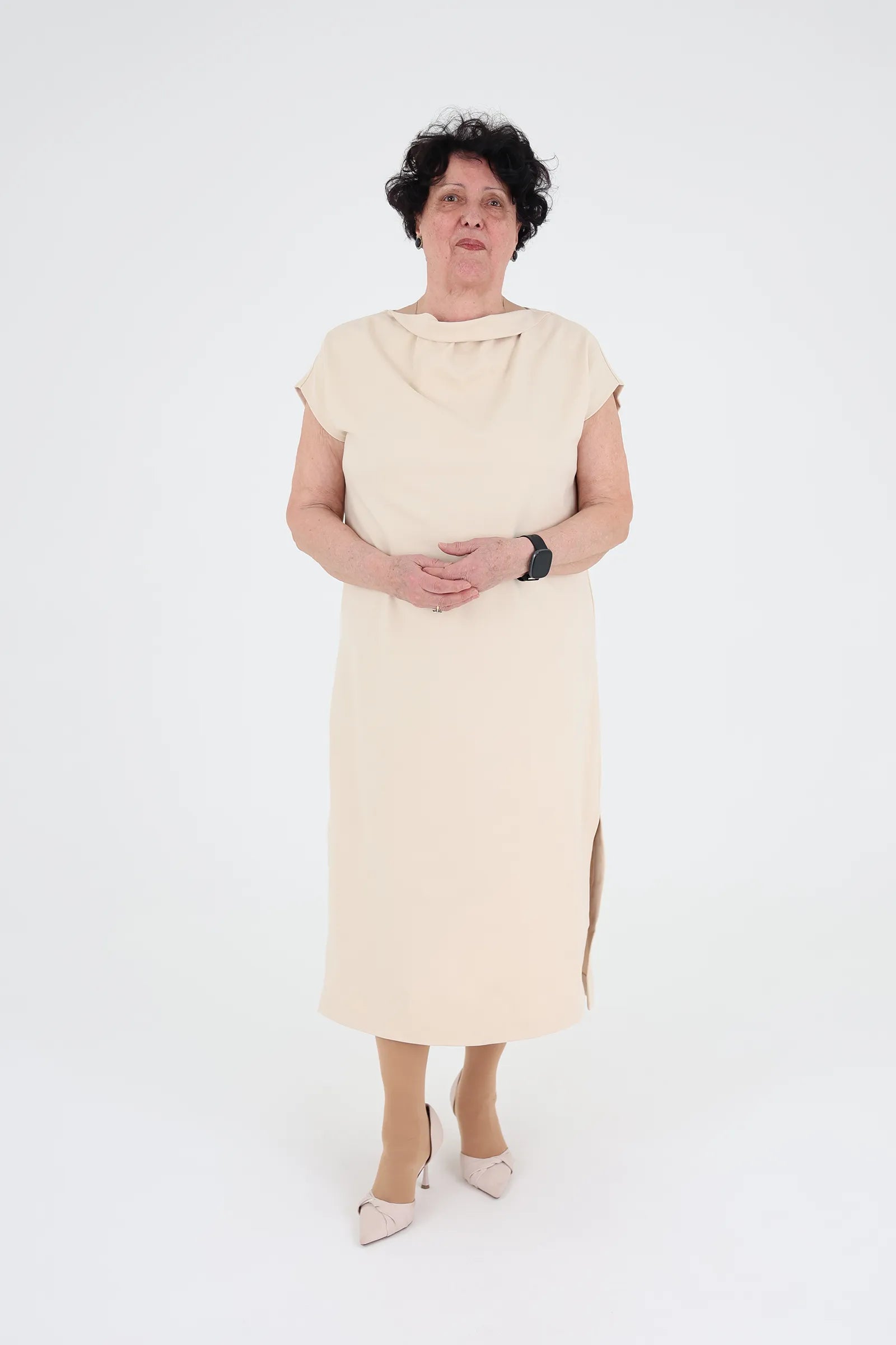 Fustan cowl neck