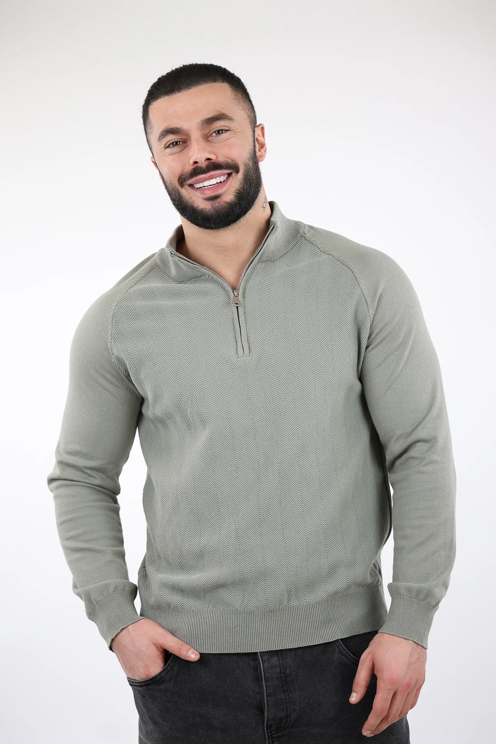 XHEMPER zip top knit