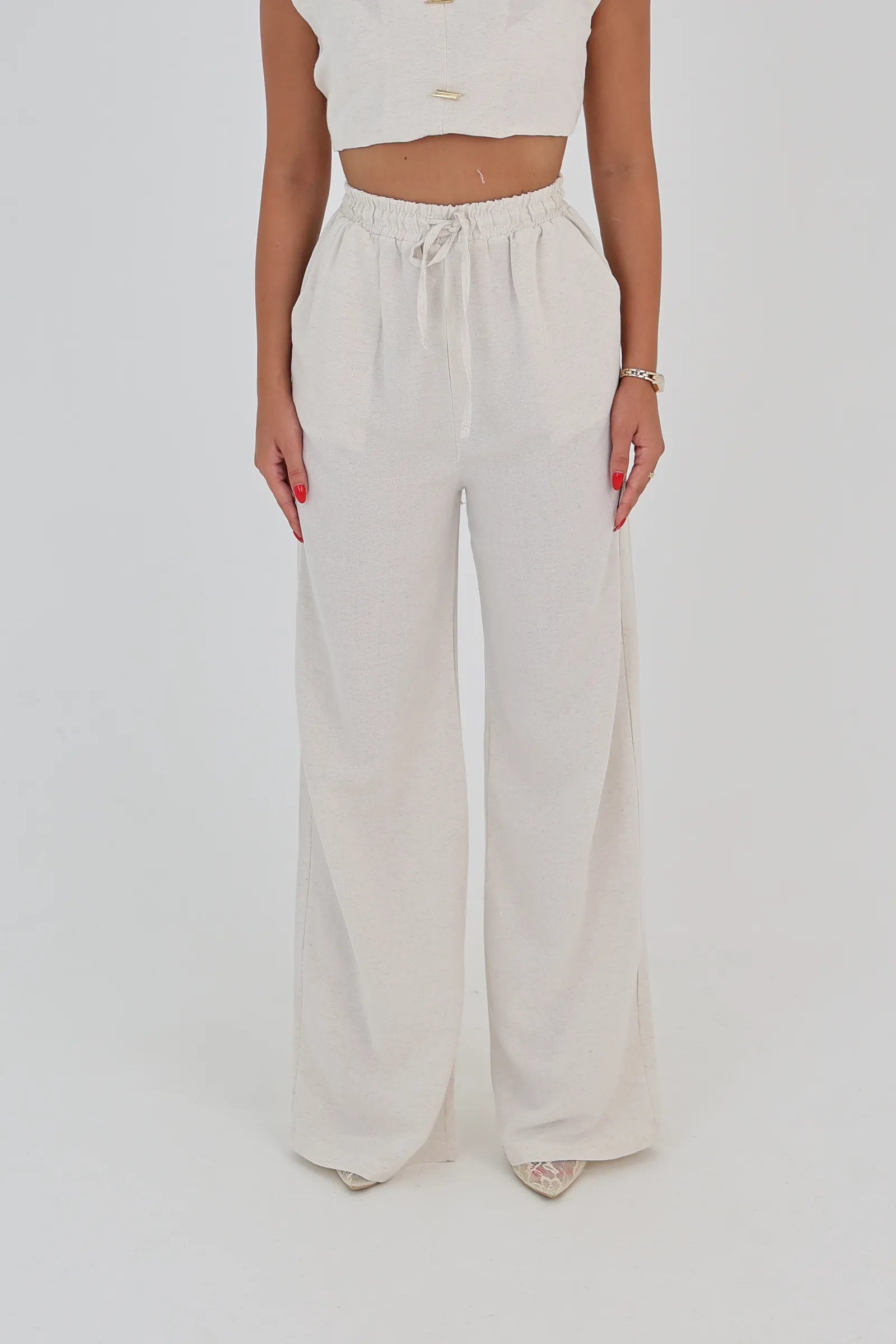 Pantallona boho beige