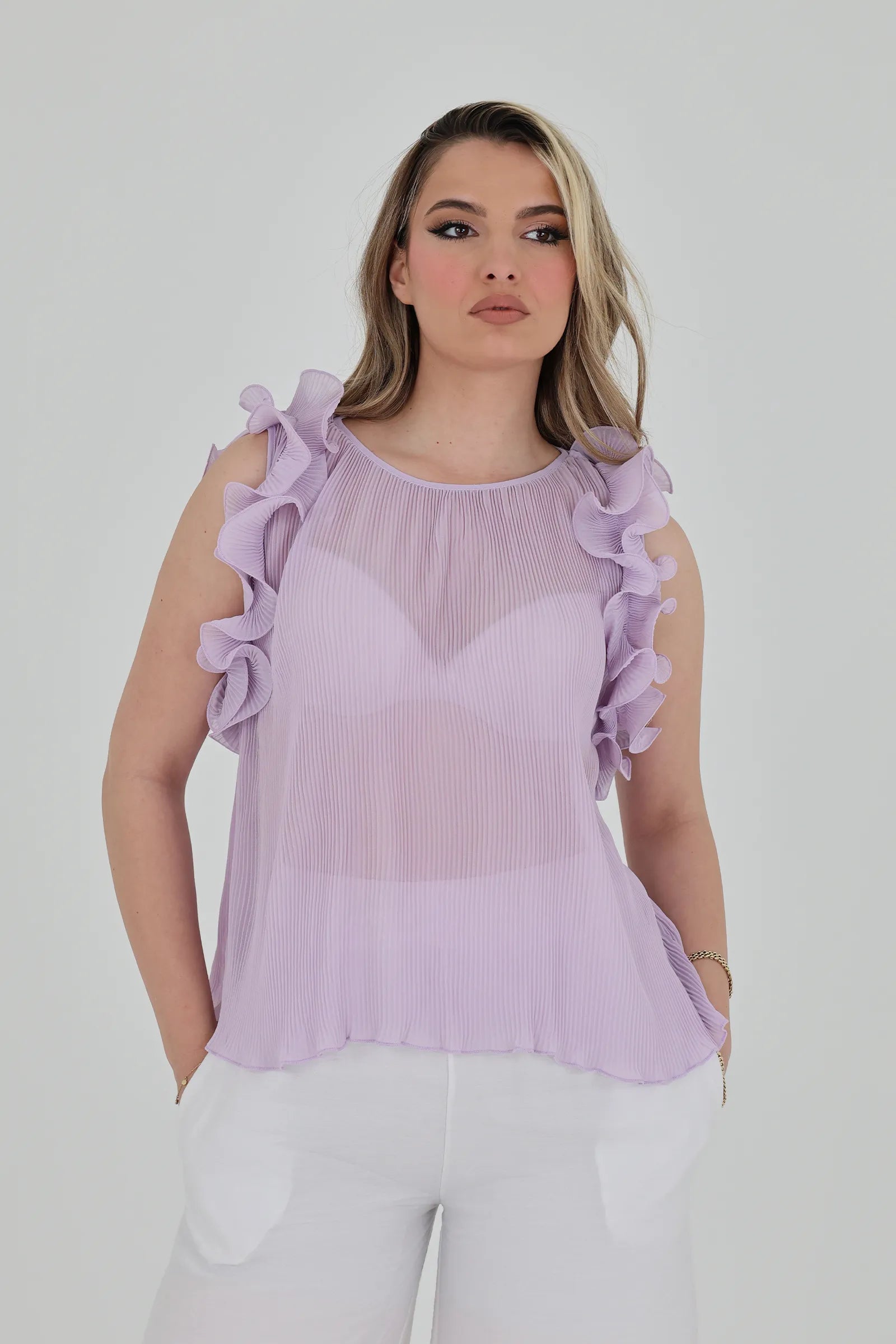 Maice ruffle sleeve