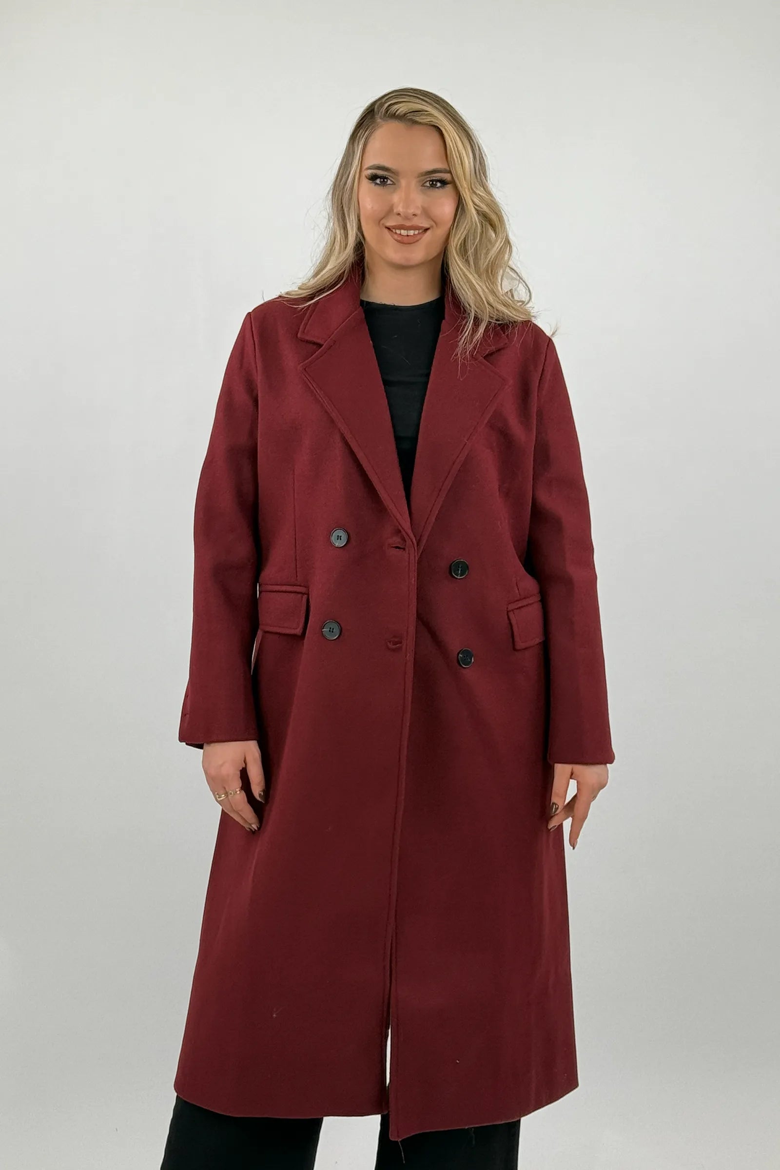 Pallto wool look midi