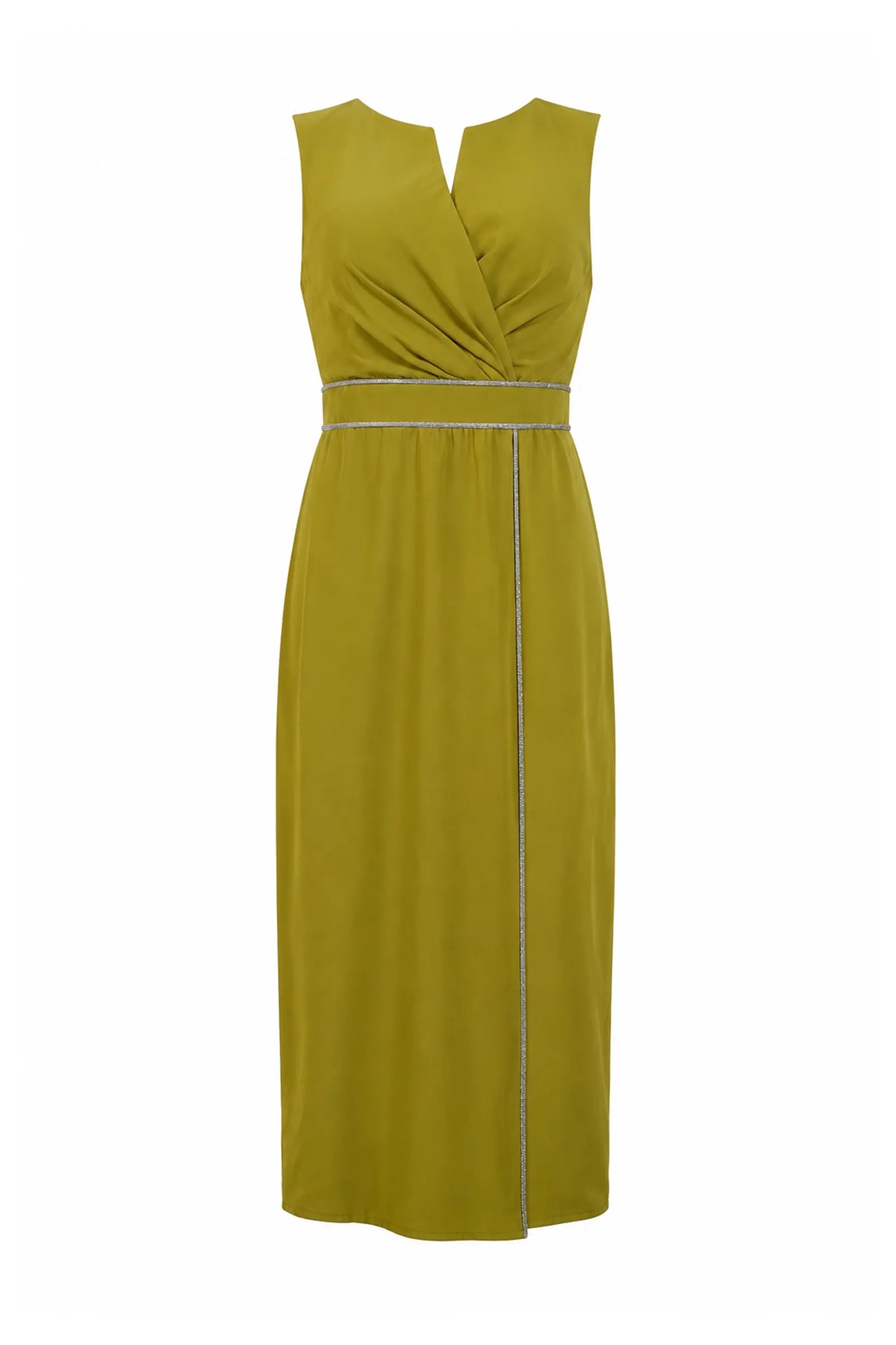 Fustan olive pleated
