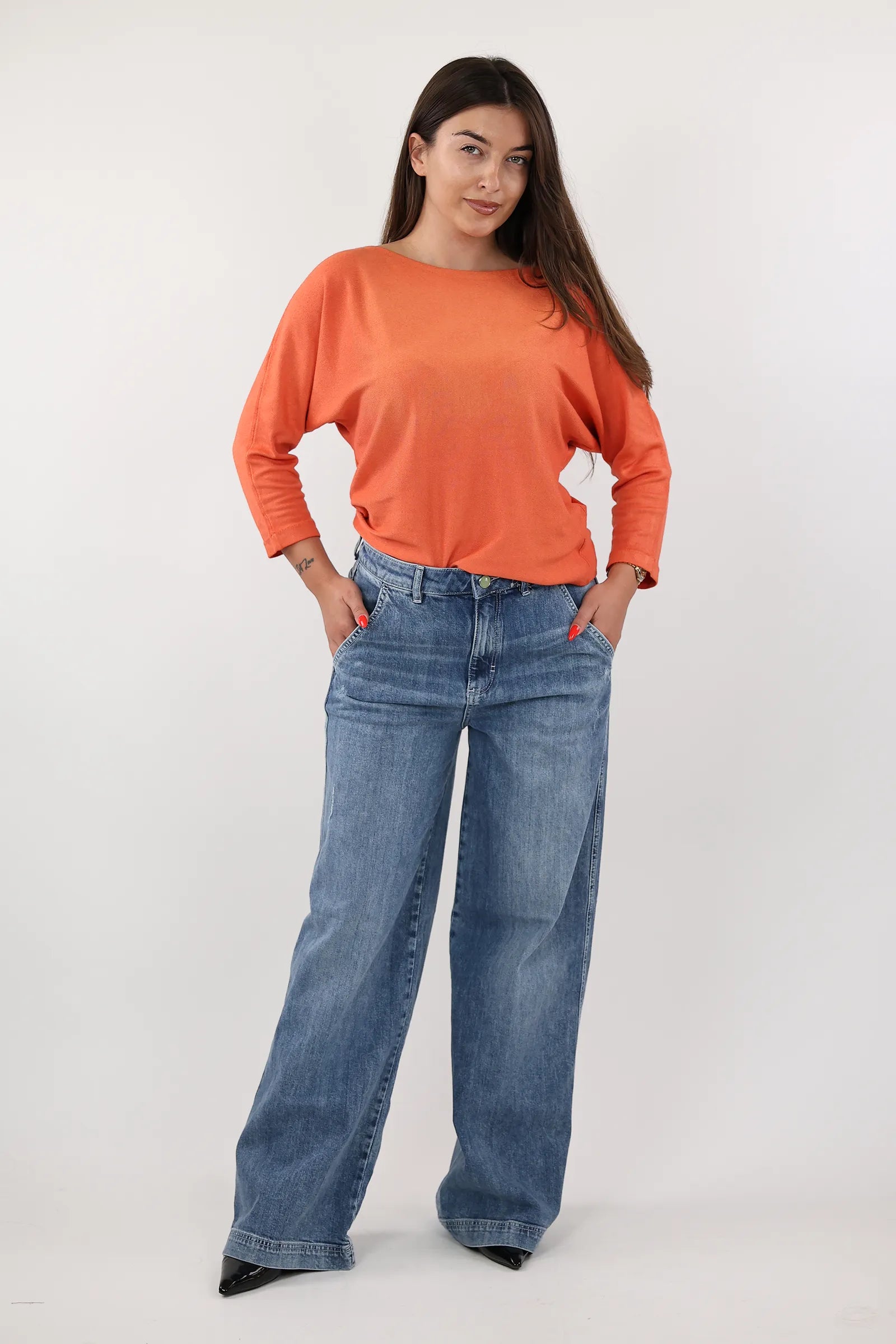 BLUZË ORANGE CROP