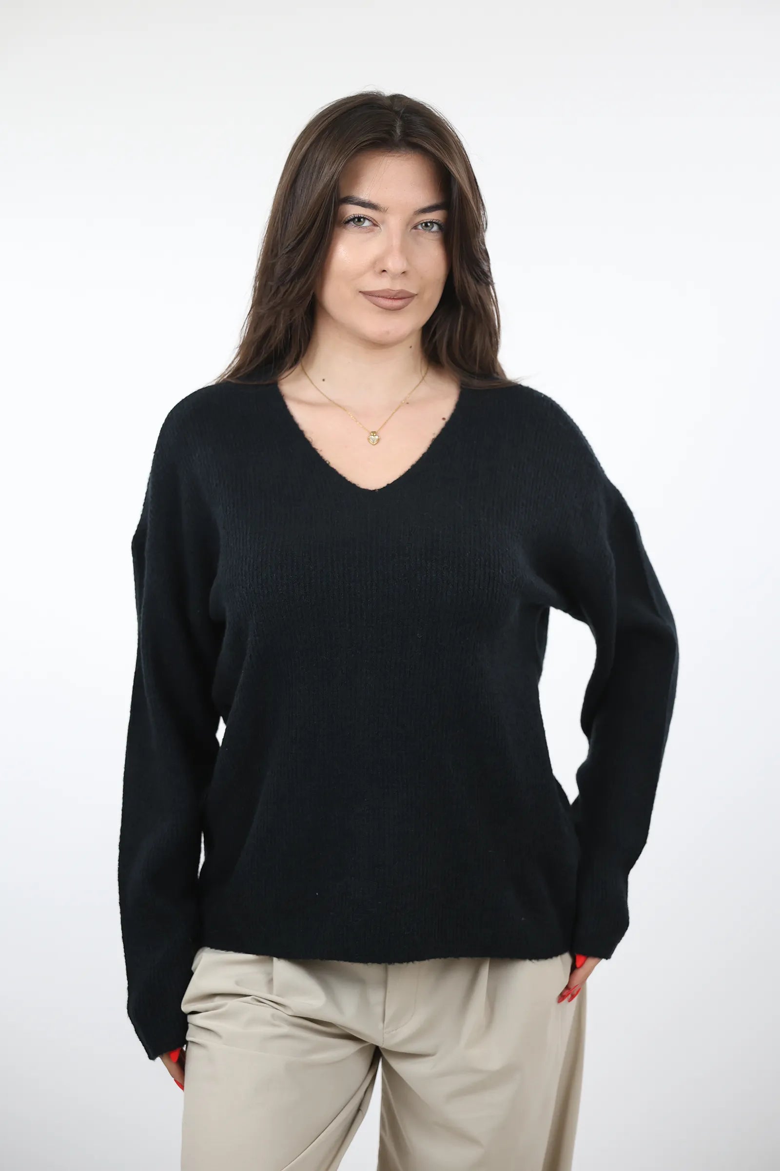 XHEMPER Deep V Knit