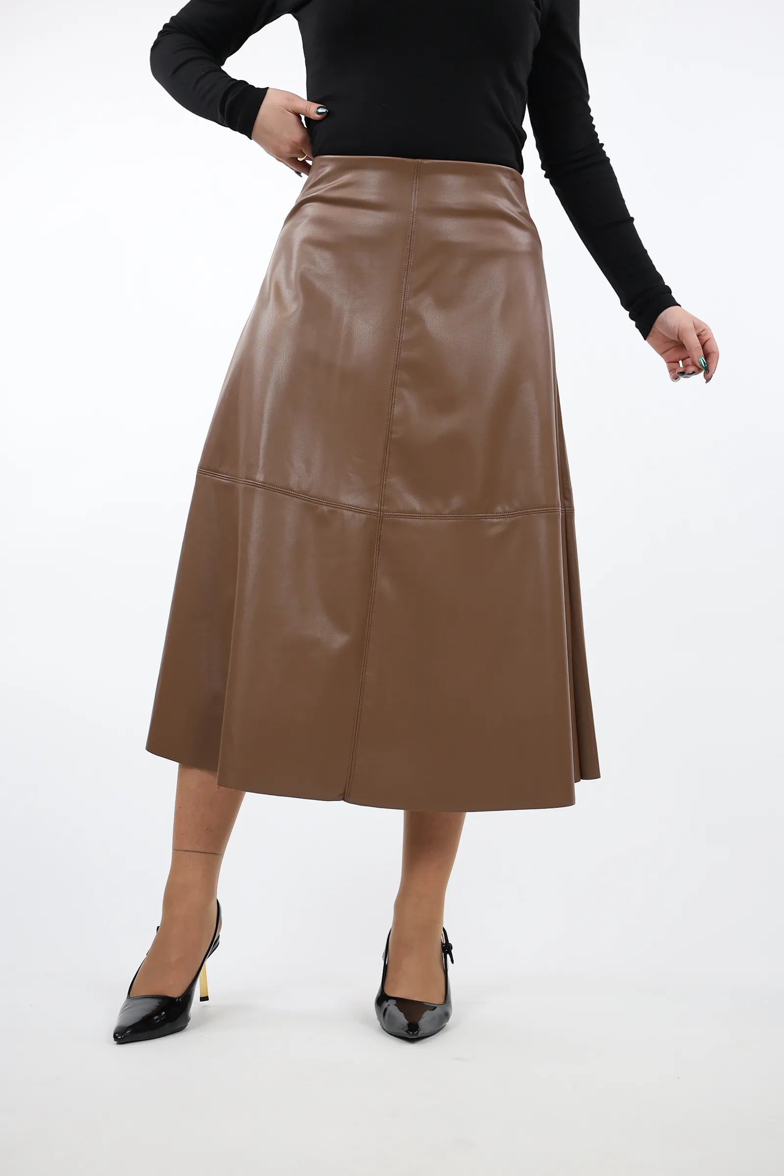 FUND LEATHER MIDI