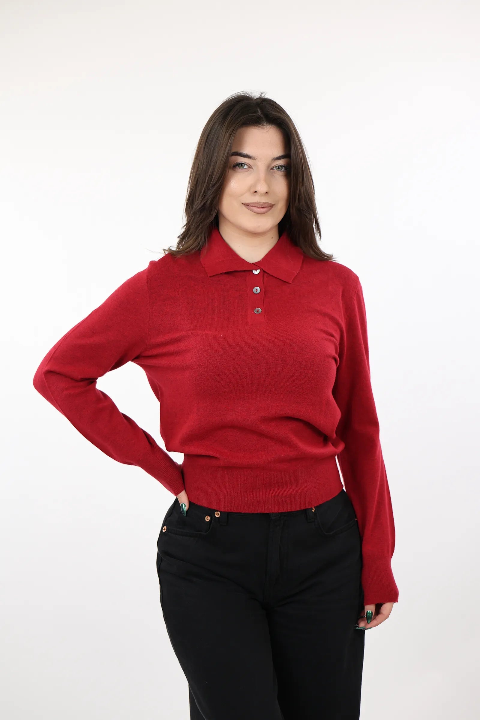 XHEMPER Knit Polo Top