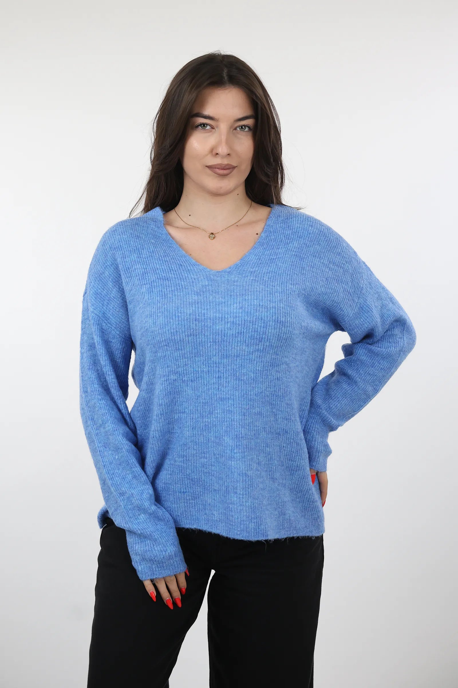 XHEMPER Deep V Knit