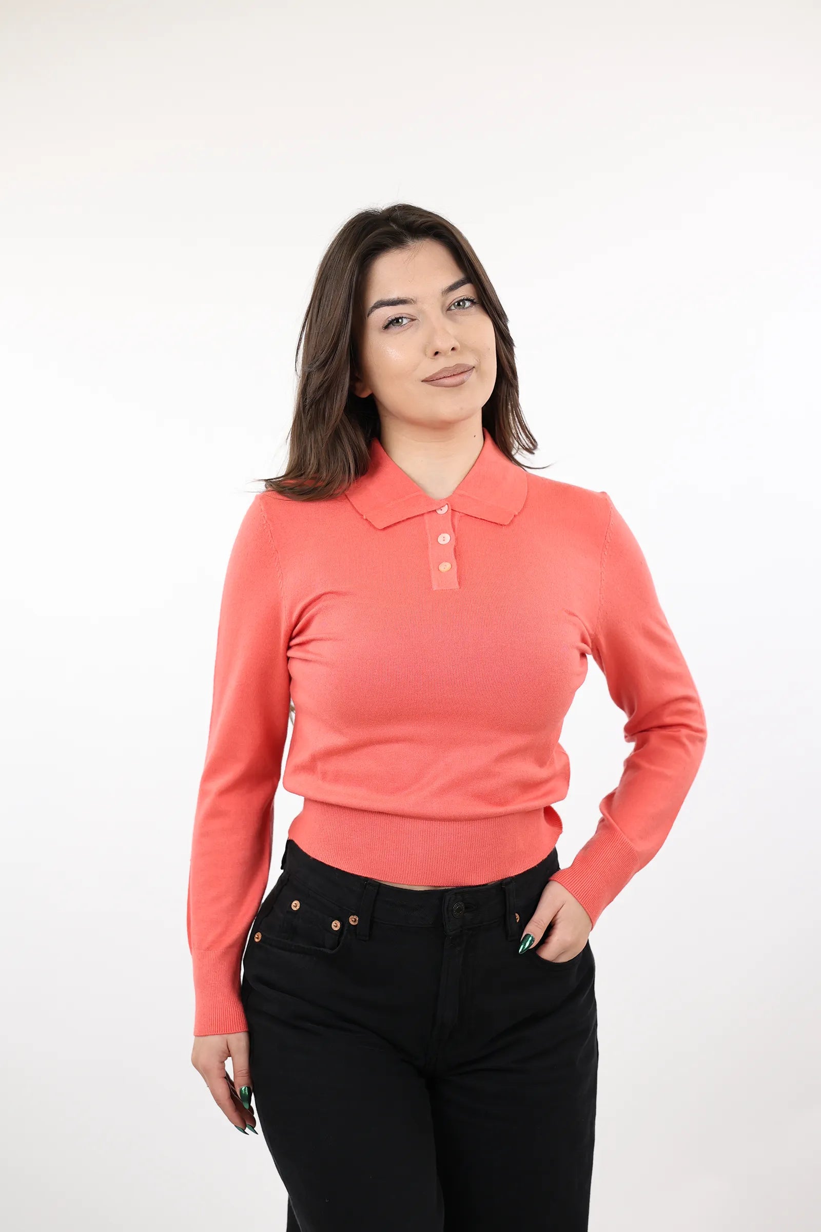 XHEMPER Knit Polo Top