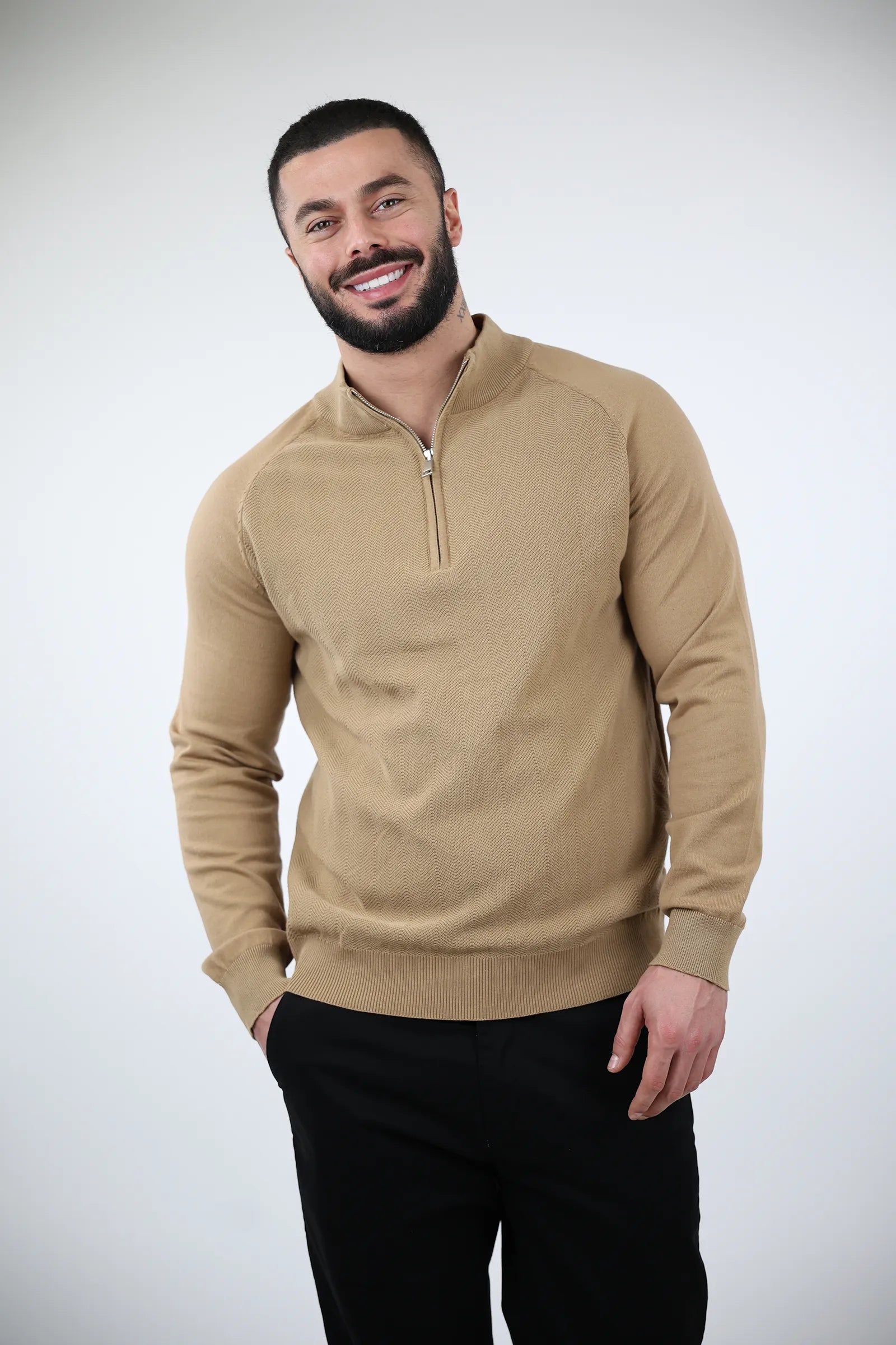 XHEMPER zip top knit