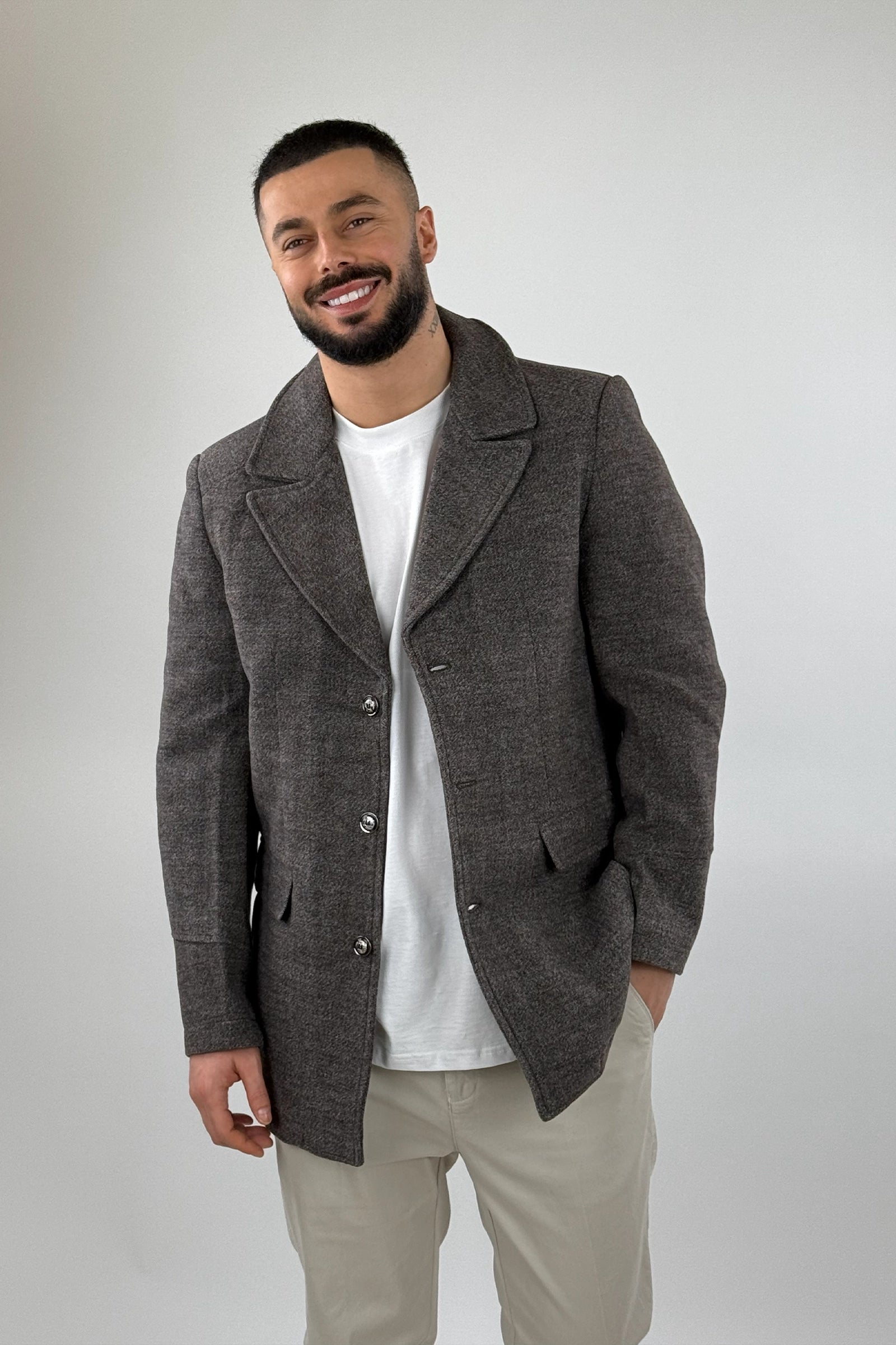 Pallto slim fit roll neck