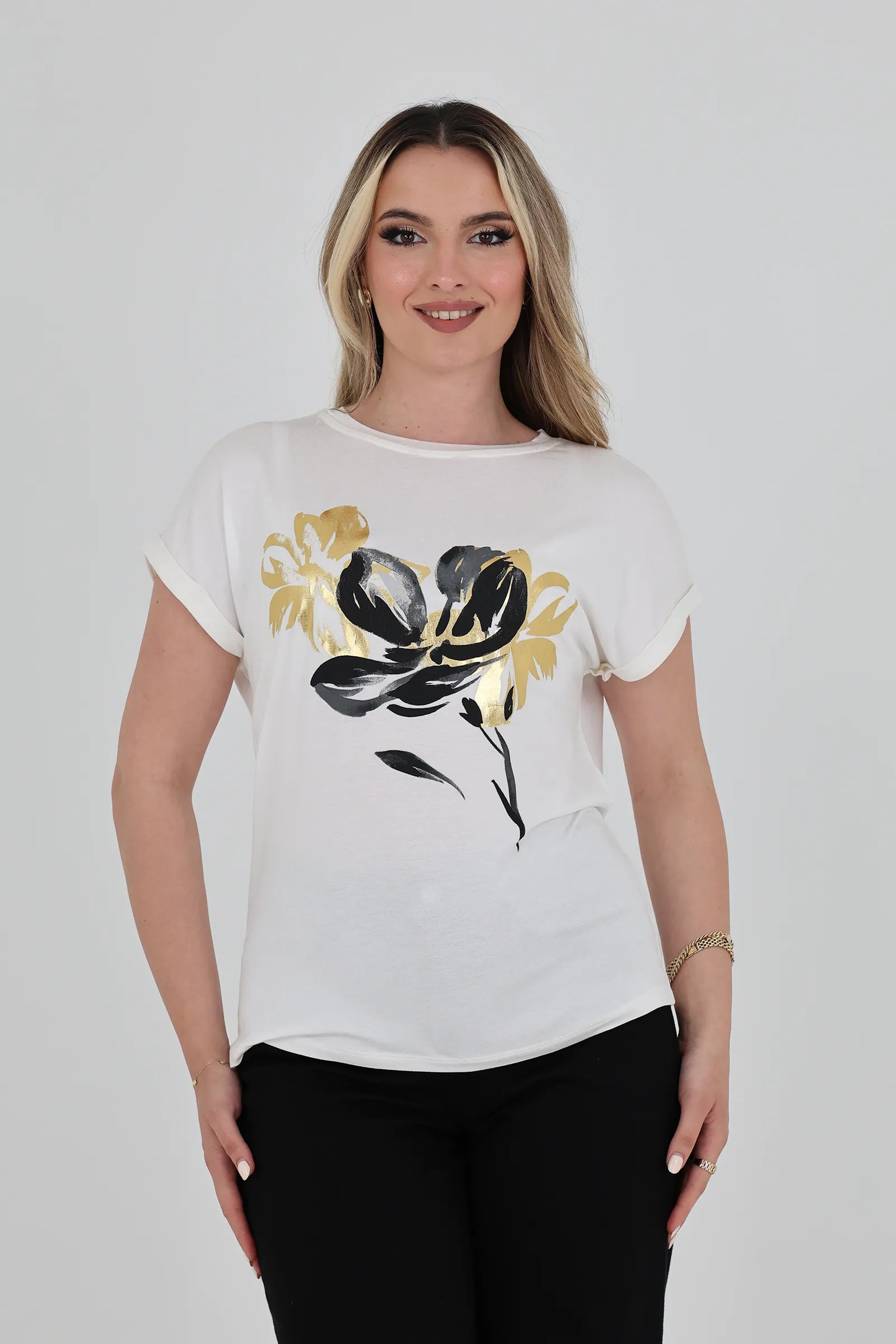 Maice gold foil floral