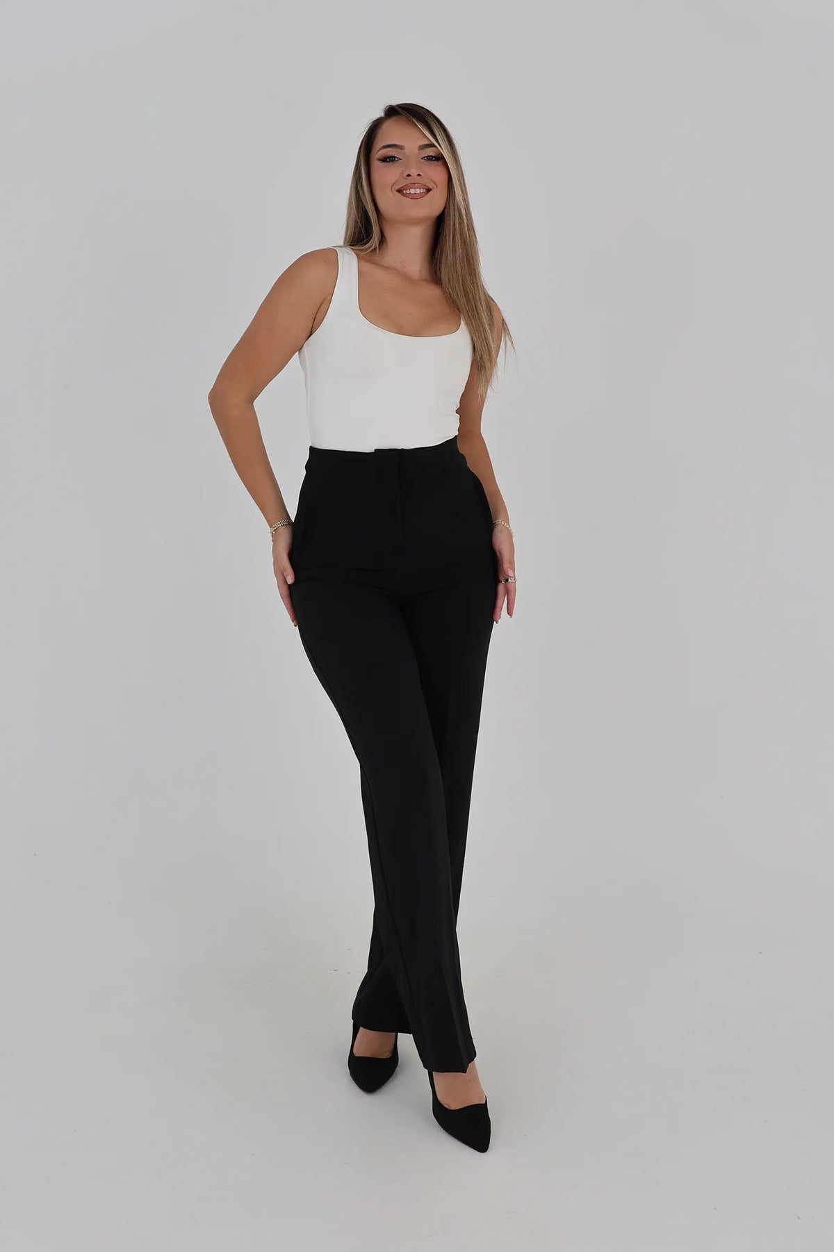 Pantallona wide-leg cropped