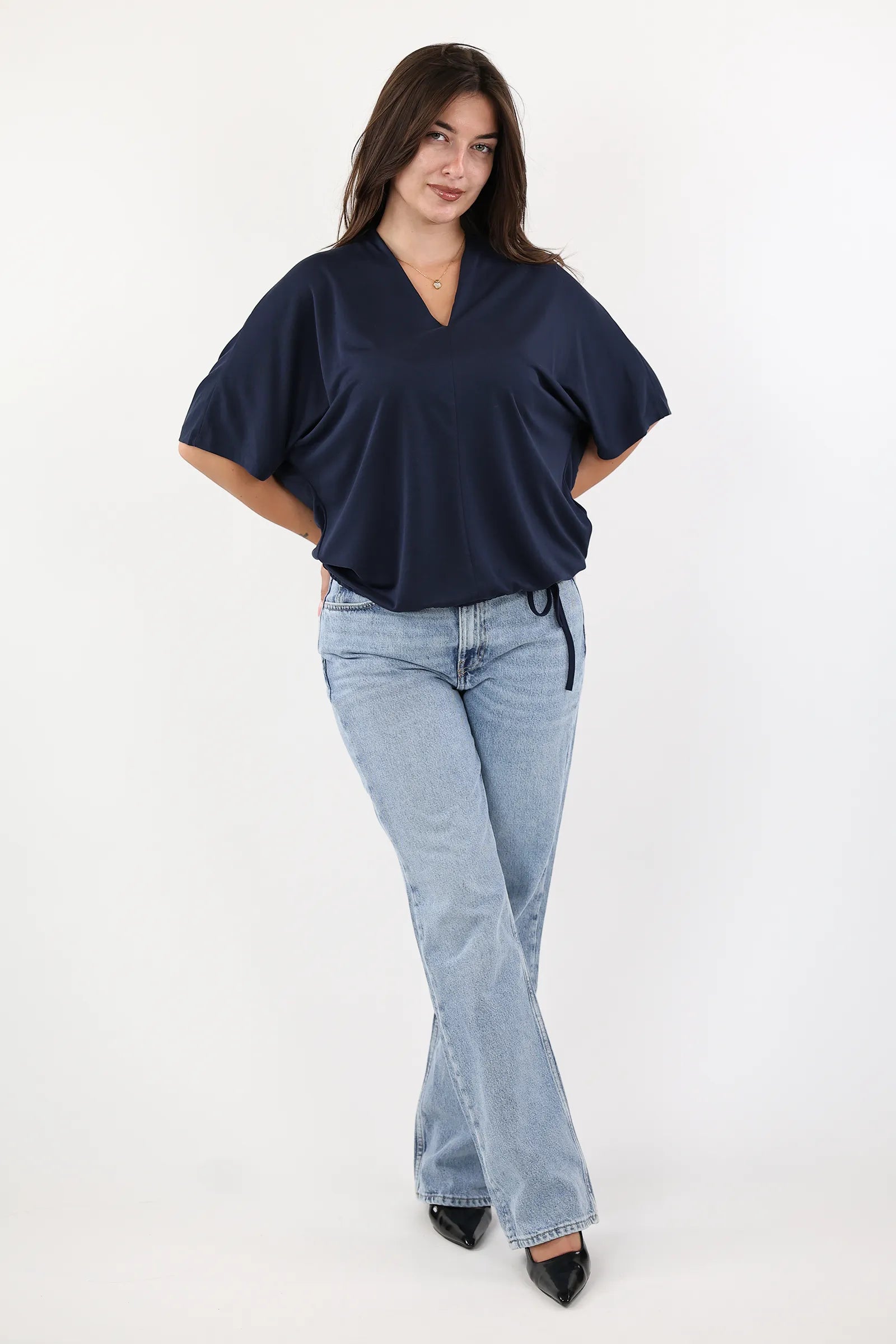 MAICË V NECK NAVY