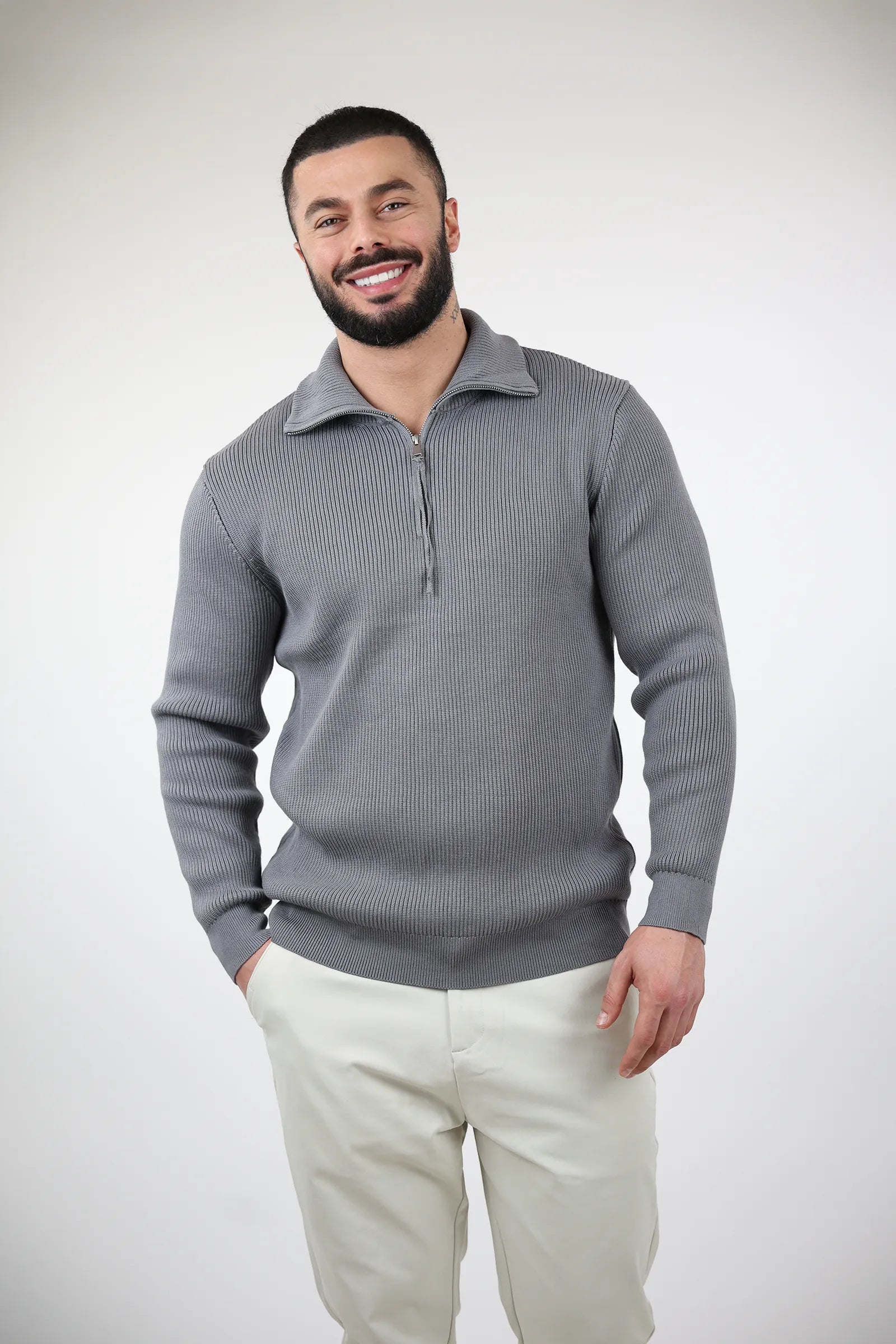 XHEMPER Funnel Neck Rib