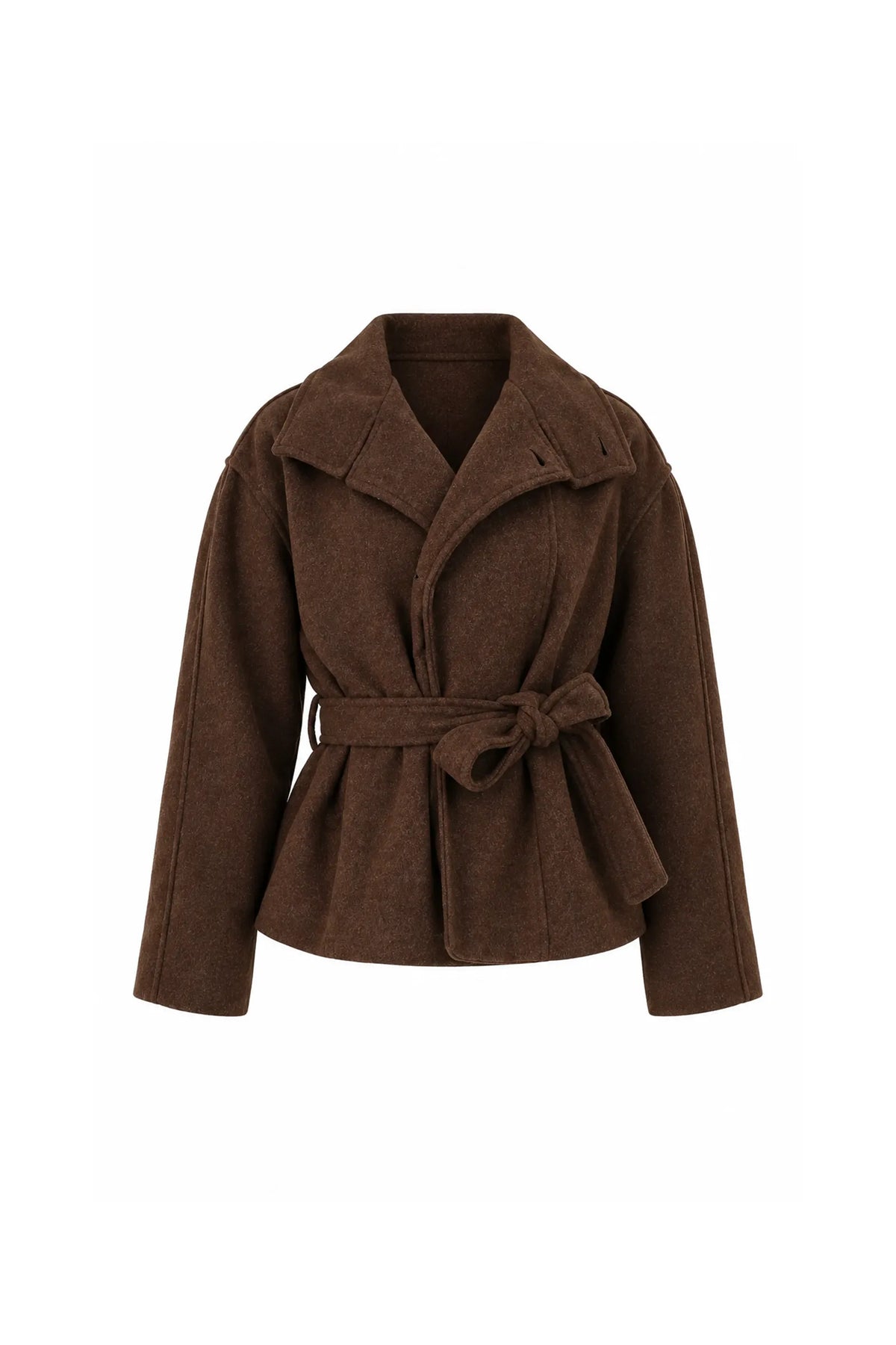 Pallto belted short wool