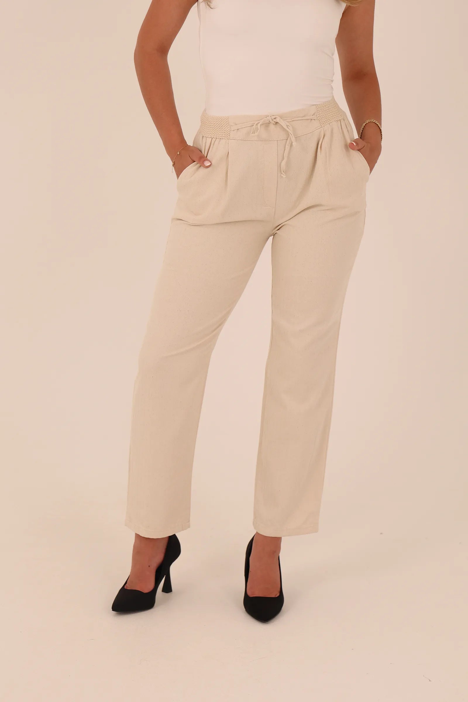 Pantallona tan straight leg