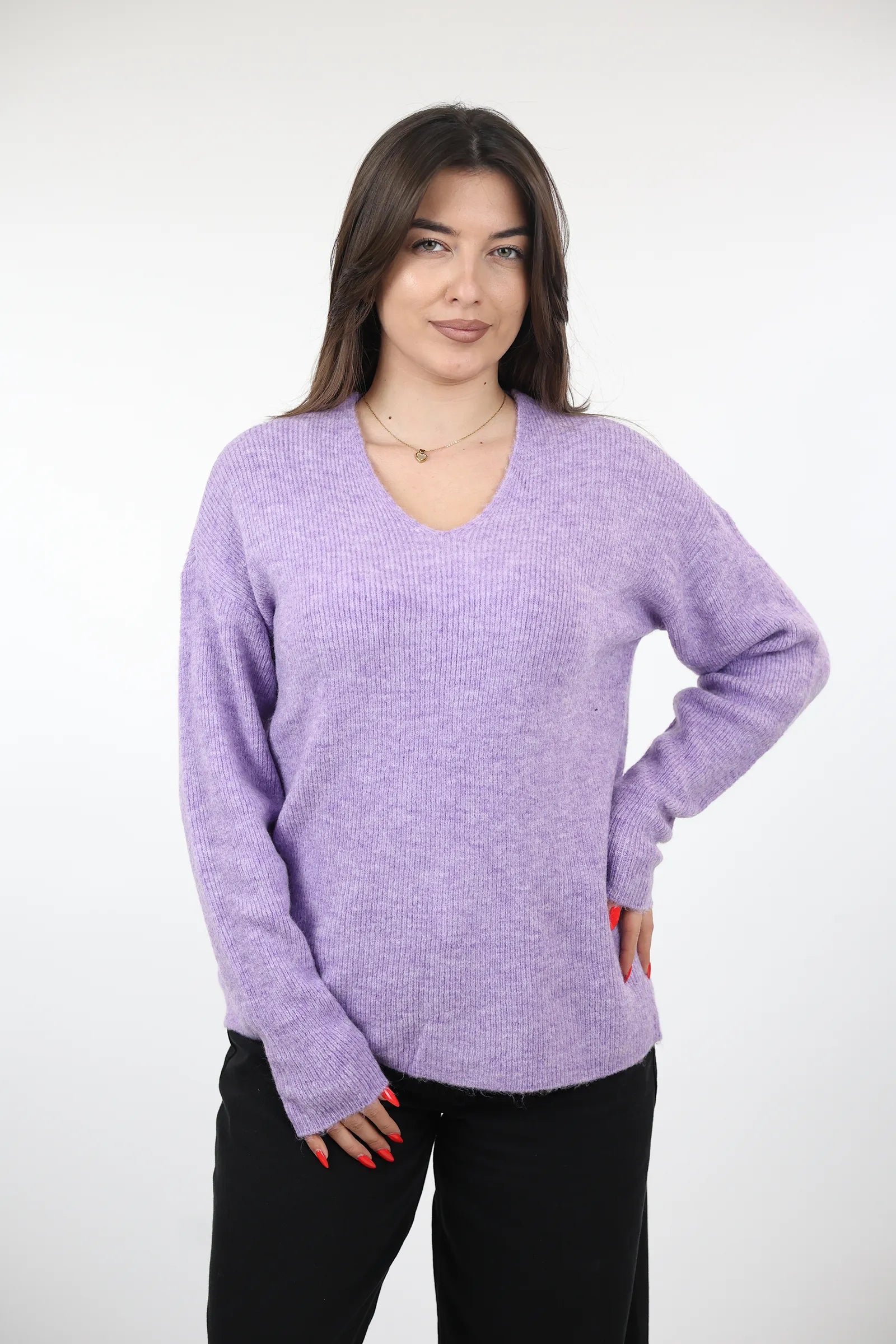 XHEMPER Deep V Knit