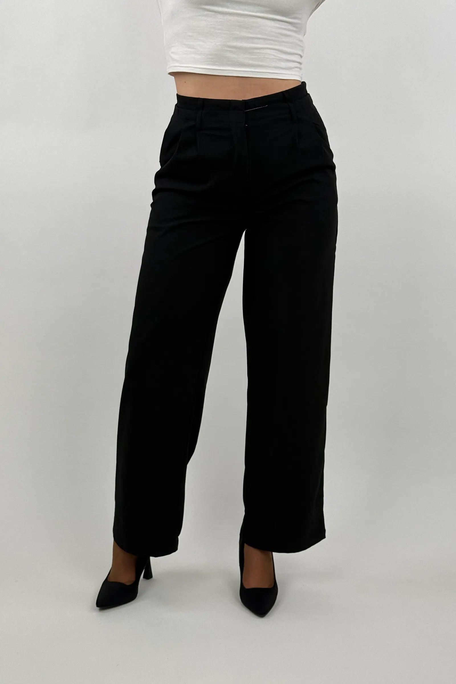 Pantallona classic black flowy