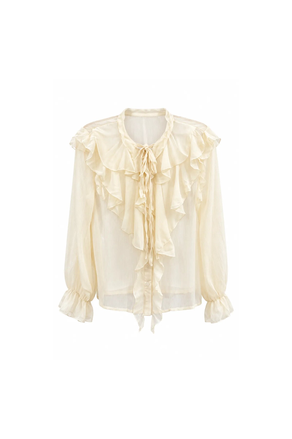 Kemishe tie neck ruffle
