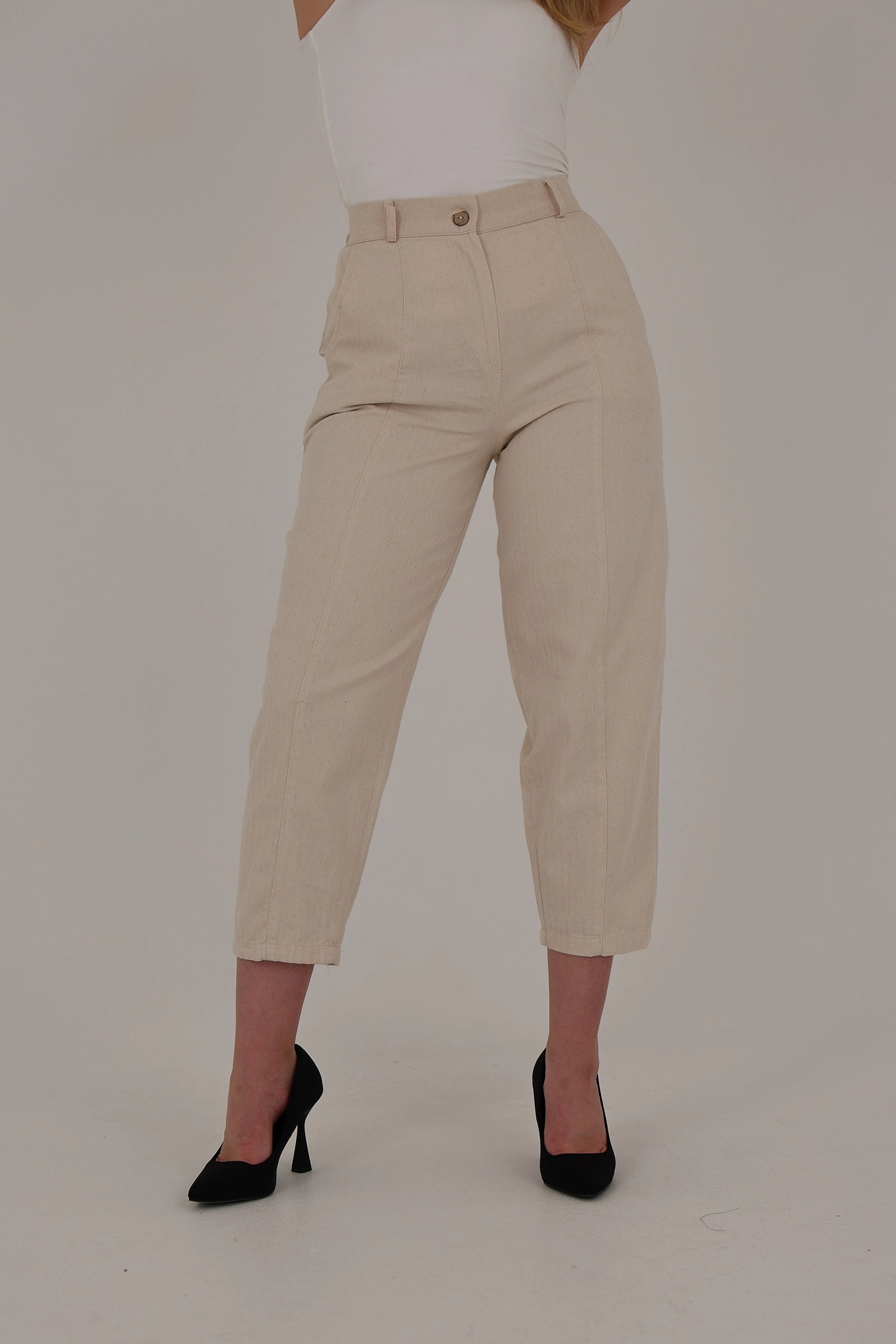 Pantallona ankle linen