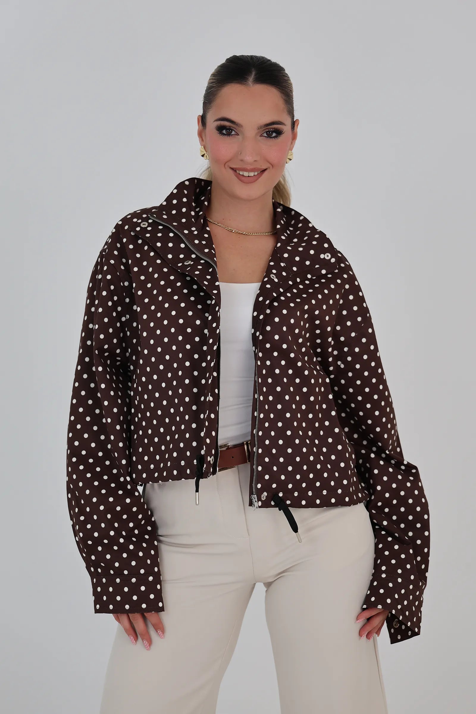 Jakne brown crop coat