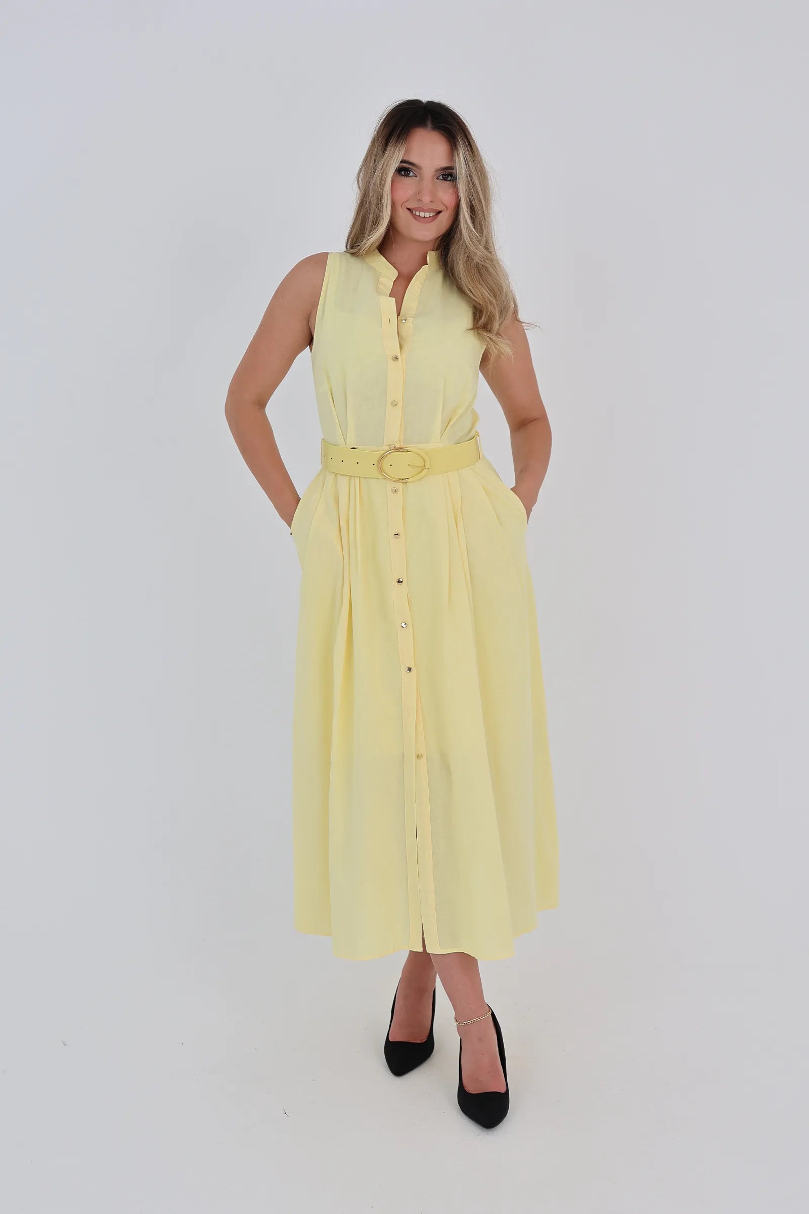 Fustan gold button