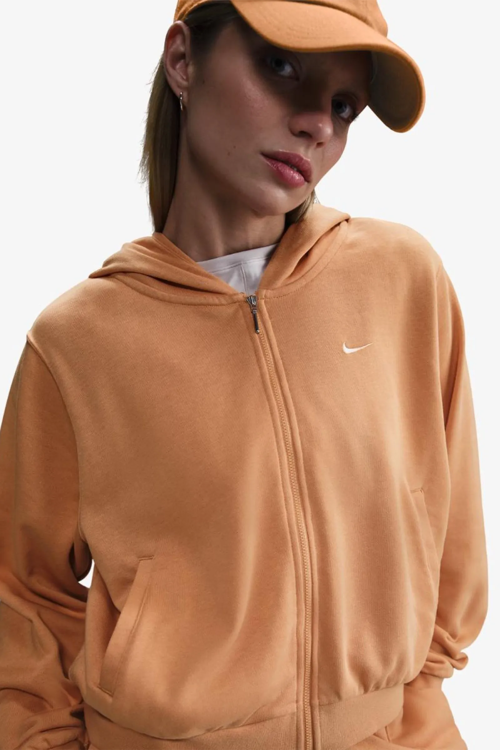 DUKS NIKE FELPA CHILL TERRY CON ZIP E CAPPUCCIO DONNA FN2415 856